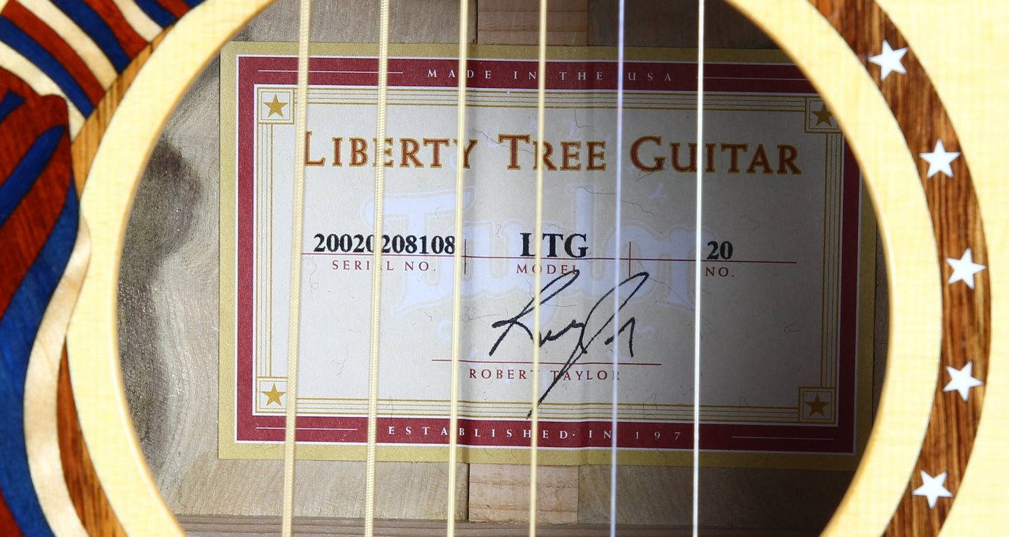 MINT & UNPLAYED! 2002 Taylor Liberty Tree Grand Concert Guitar LTG - US Flag, Declaration of Independence Inlays!