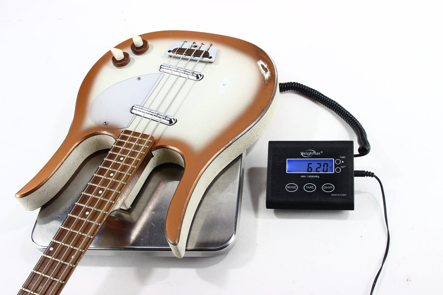 1963 Danelectro Longhorn Vintage Electric Bass Copper Burst - 2 Lipstick Pickups, Rare