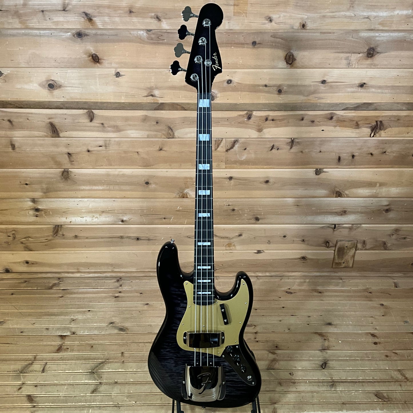 Fender Custom Shop 1964 Jazz Electric Bass NOS Guitar - Ebony Transparent w/Painted Headcap
