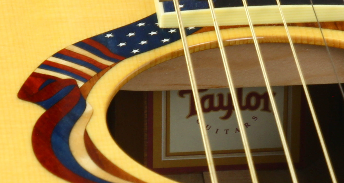 MINT & UNPLAYED! 2002 Taylor Liberty Tree Grand Concert Guitar LTG - US Flag, Declaration of Independence Inlays!