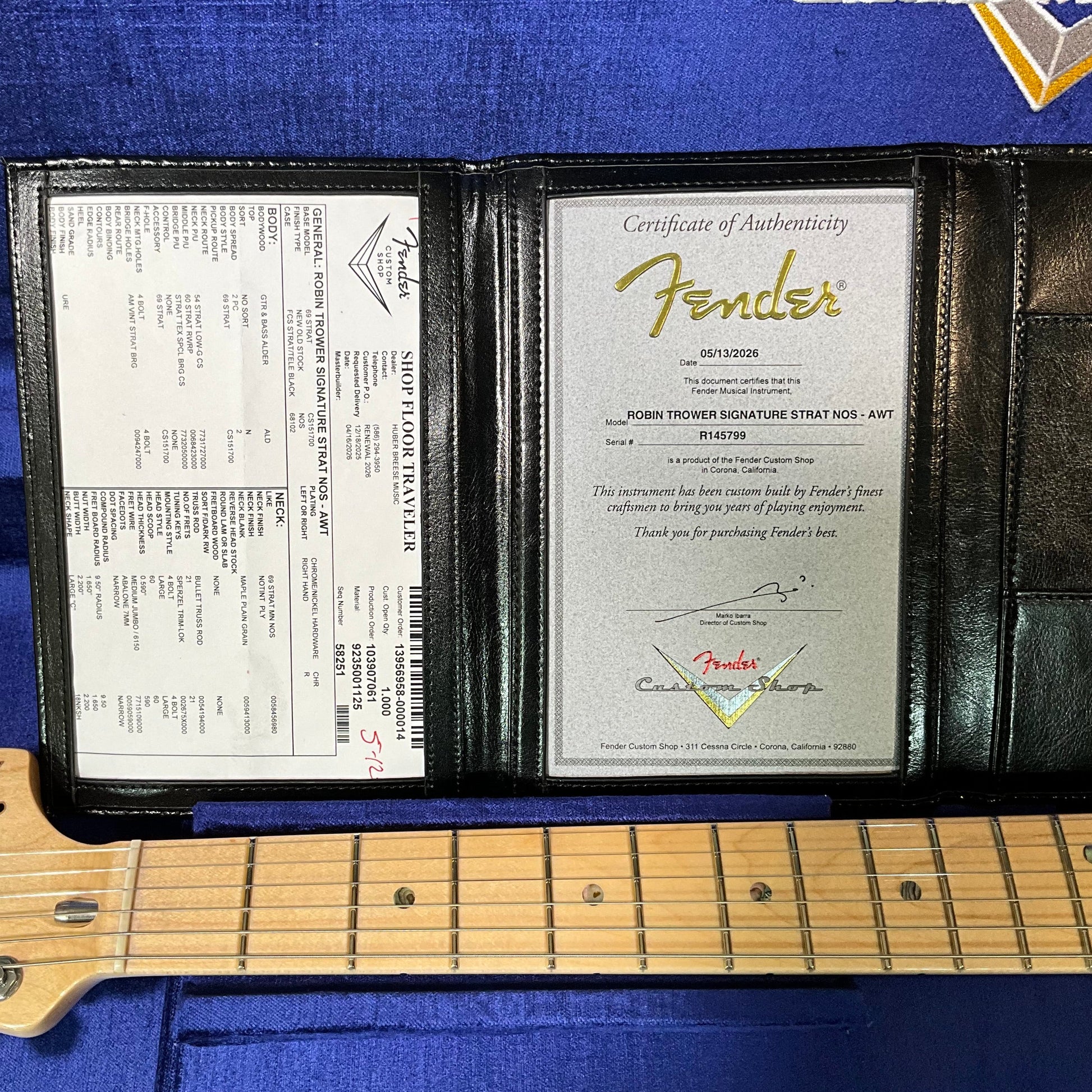 Fender Custom Shop Robin Trower Signature Stratocaster Electric Guitar - Arctic White
