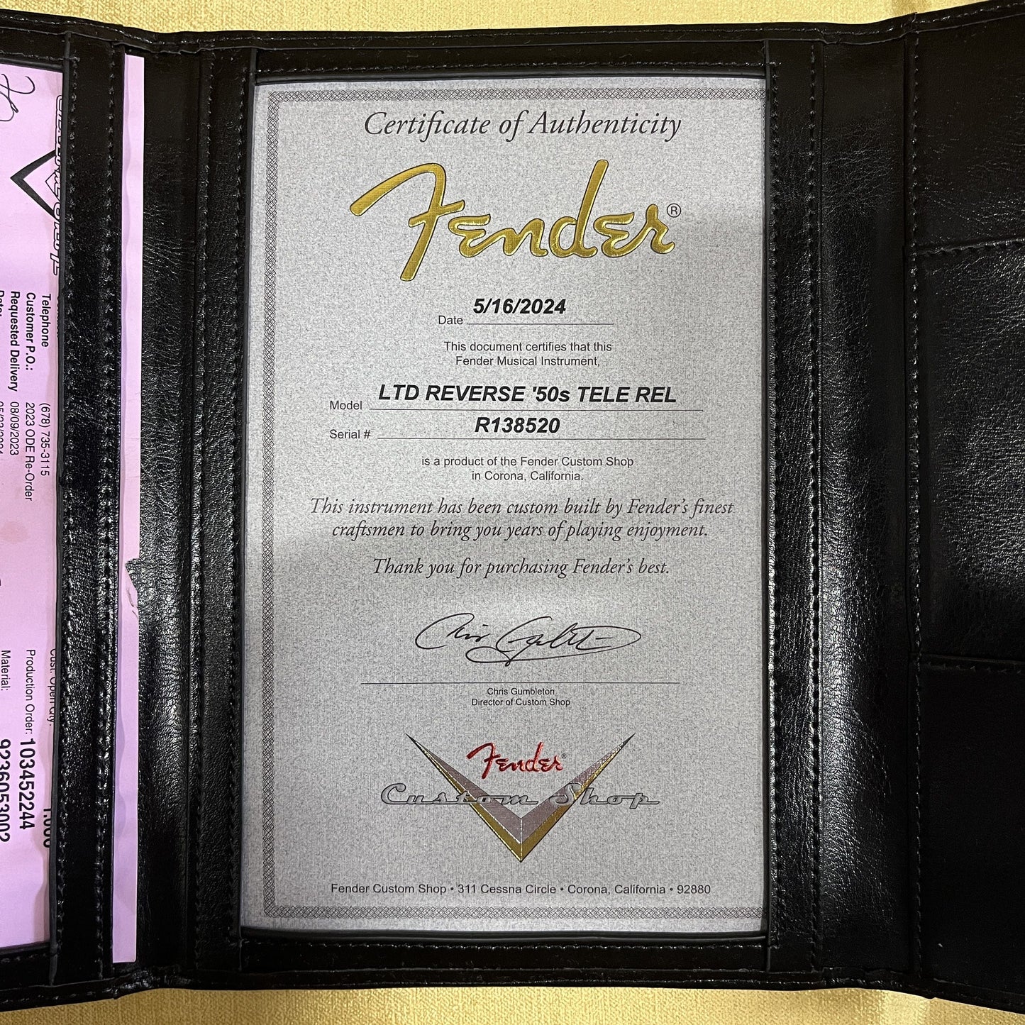 Fender Custom Shop Limited Reverse 1950's Telecaster Relic - Aged Black