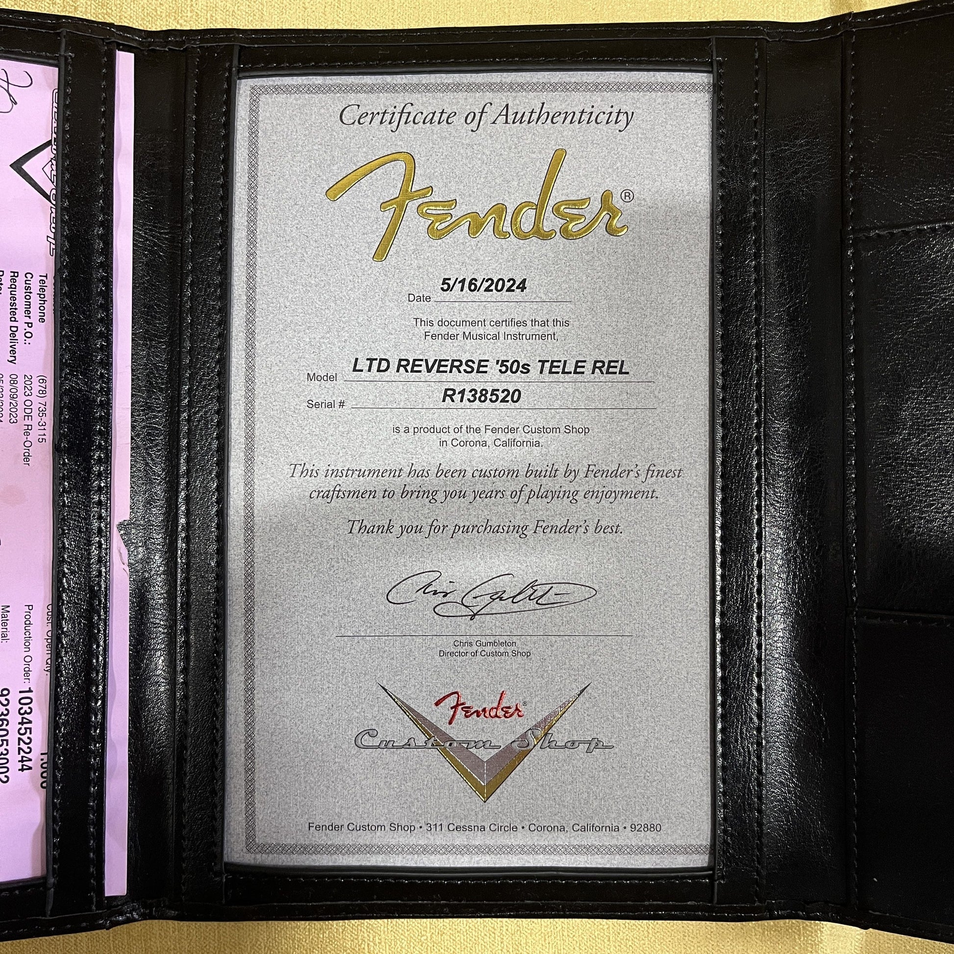 Fender Custom Shop Limited Reverse 1950's Telecaster Relic - Aged Black