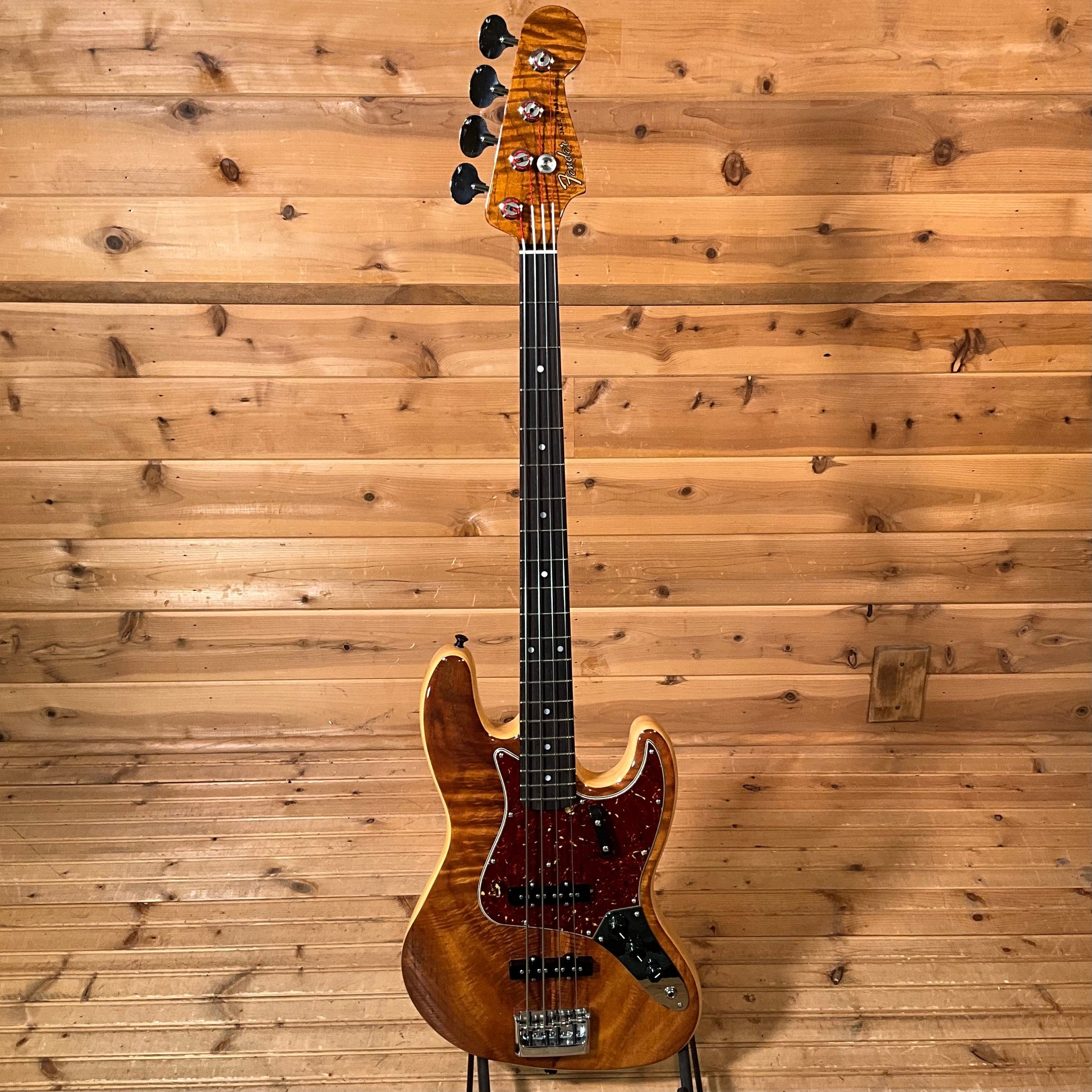 Fender Custom Shop Artisan Koa Top Electric Jazz Bass Guitar USED - Aged Natural