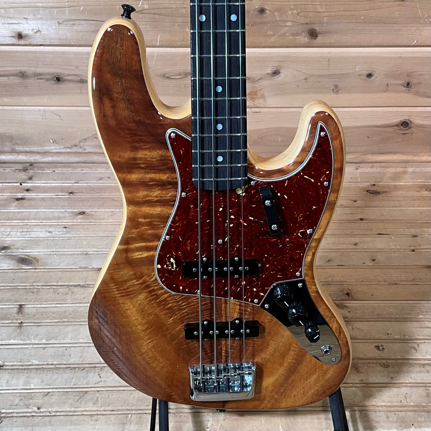 Fender Custom Shop Artisan Koa Top Electric Jazz Bass Guitar USED - Aged Natural