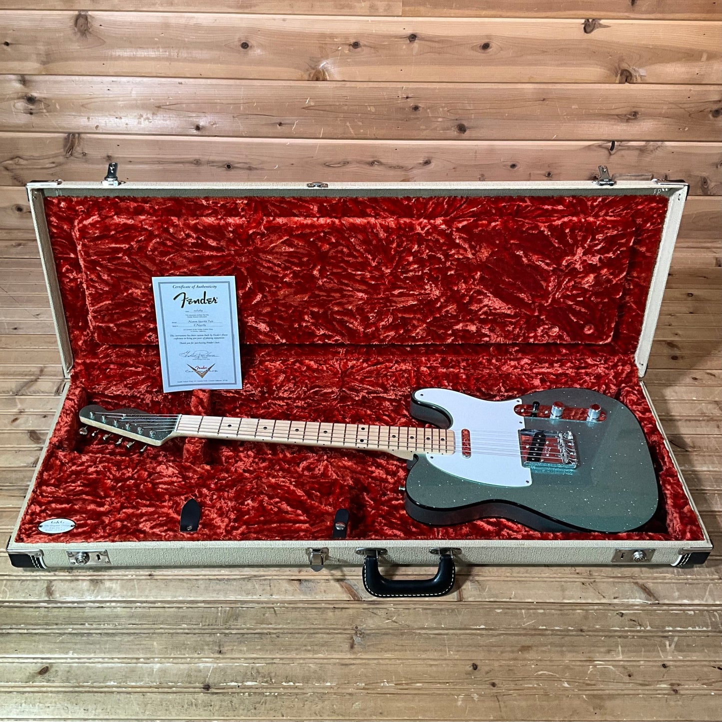 Fender Custom Shop 2003 NAMM Sparkle Telecaster Electric Guitar USED - Seafoam Sparkle
