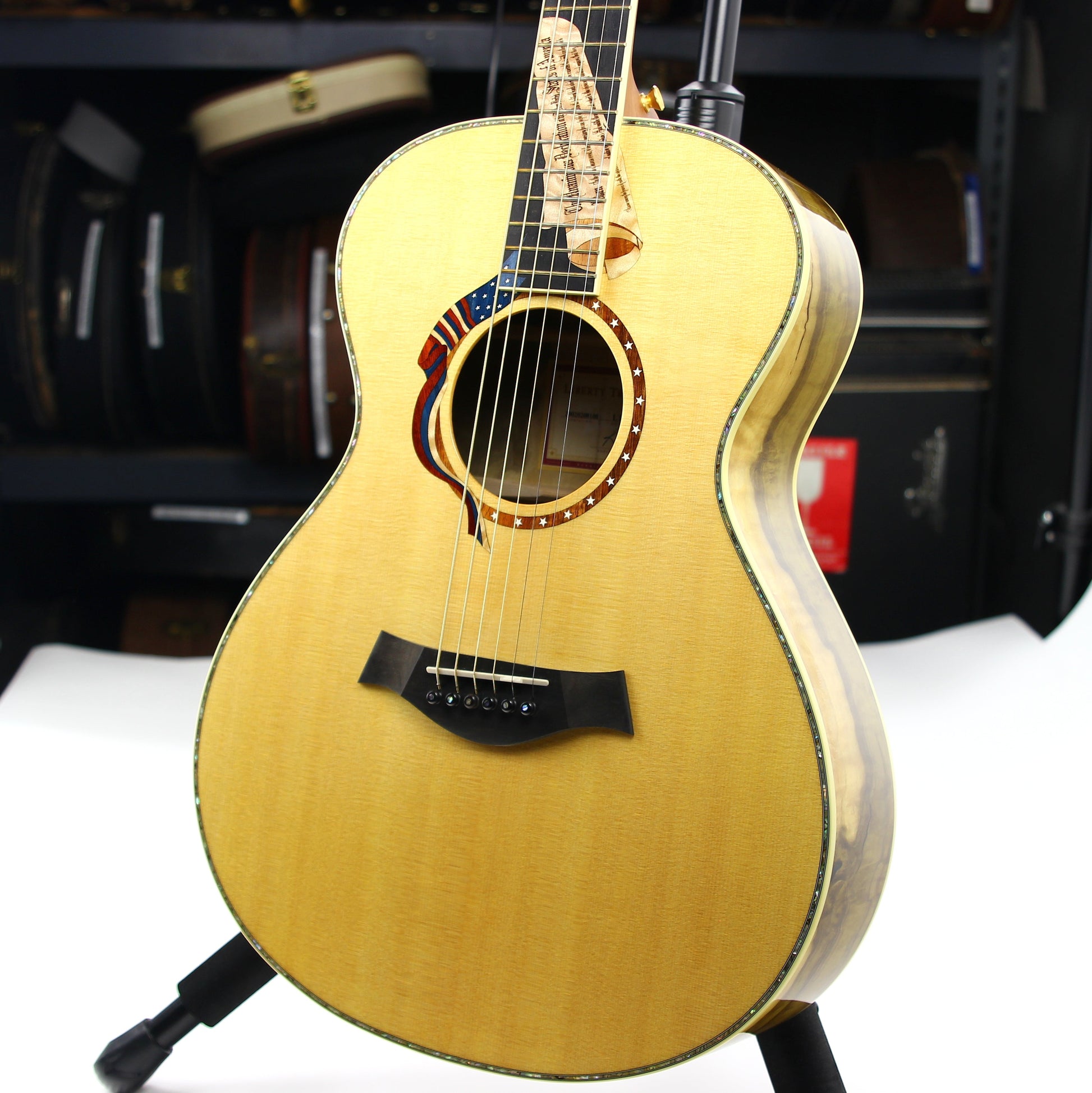 MINT & UNPLAYED! 2002 Taylor Liberty Tree Grand Concert Guitar LTG - US Flag, Declaration of Independence Inlays!