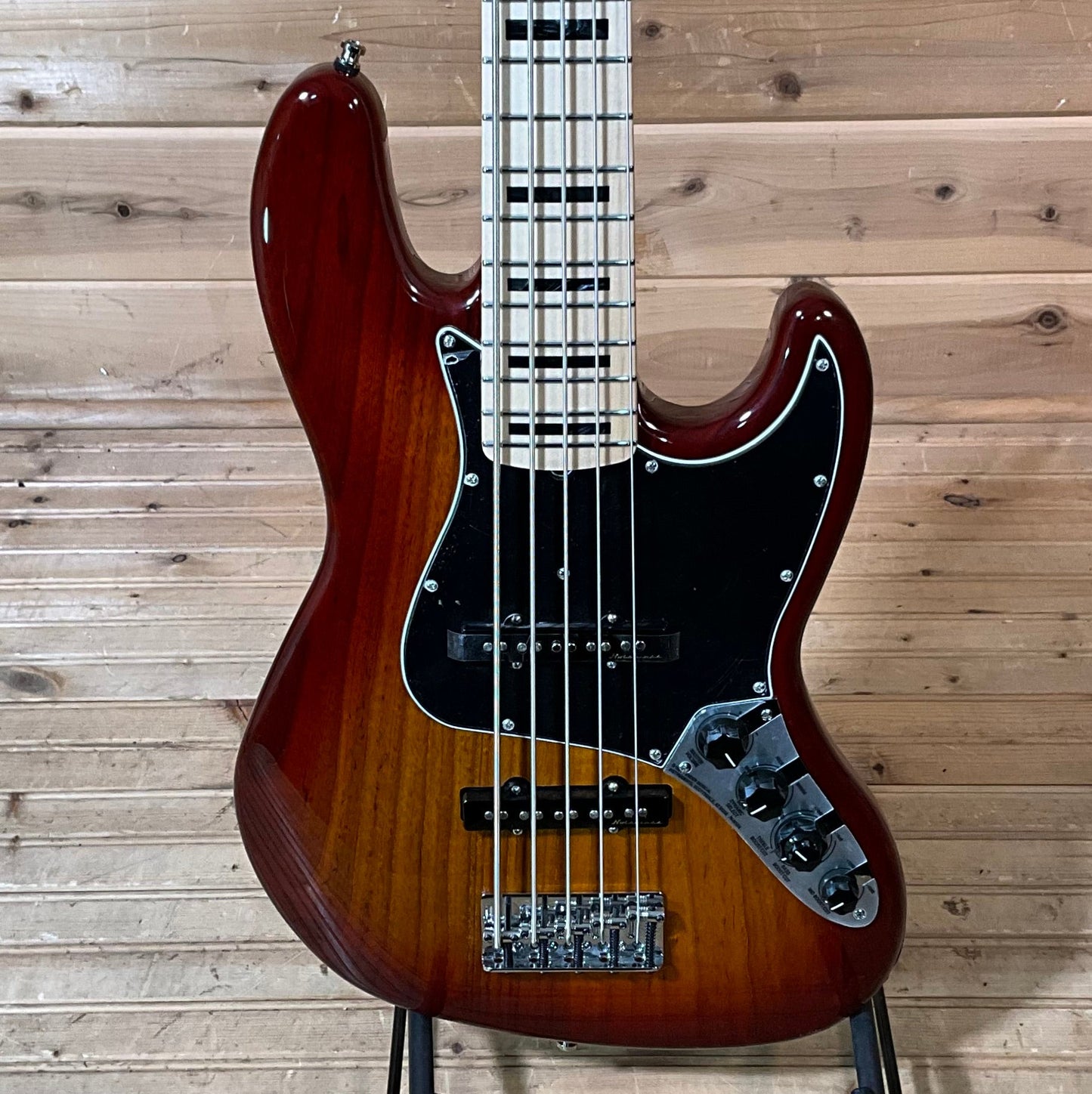 Fender Custom Shop Custom Classic V Electric Jazz Bass Guitar - Cherry Sunburst