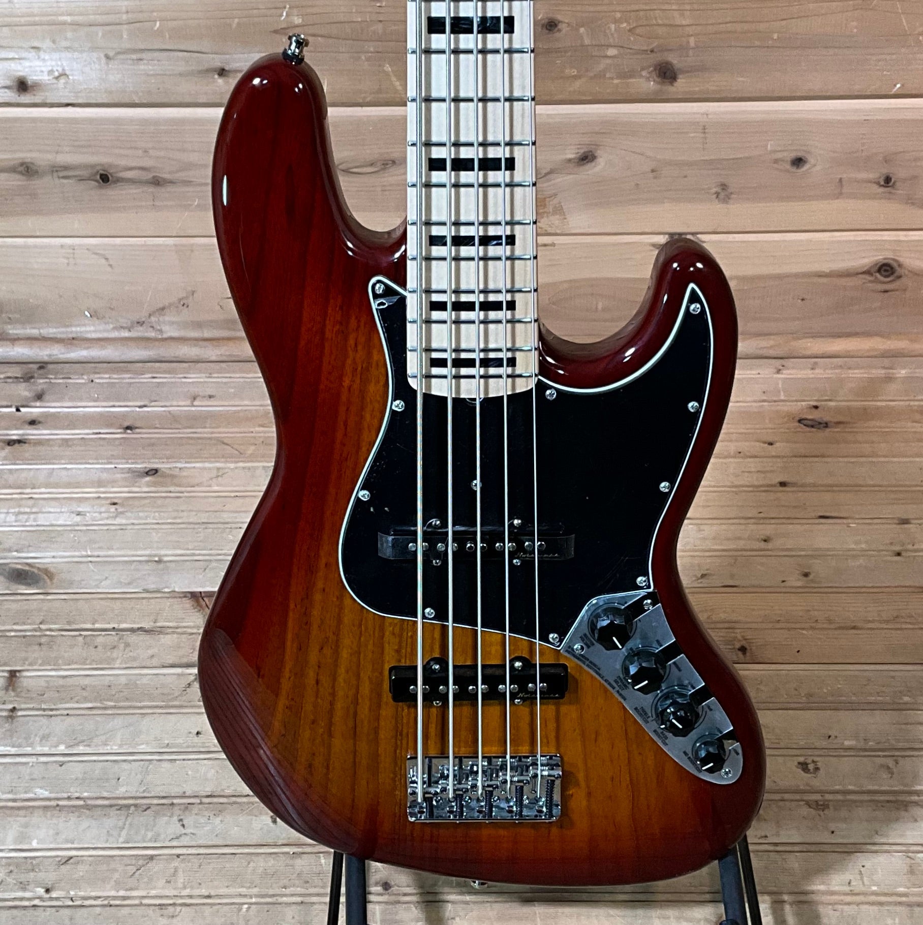 Fender Custom Shop Custom Classic V Electric Jazz Bass Guitar - Cherry Sunburst