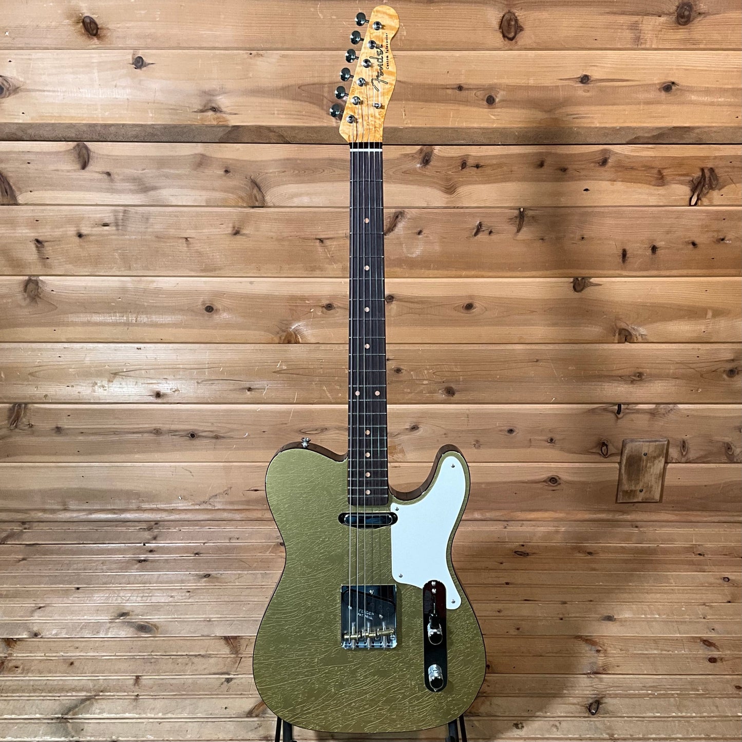 Fender Custom Shop Limited Edition Telecaster Custom DLX Closet Classic Electric Guitar - Aged HLE Gold with Aged Charcoal Frost Metallic Sides