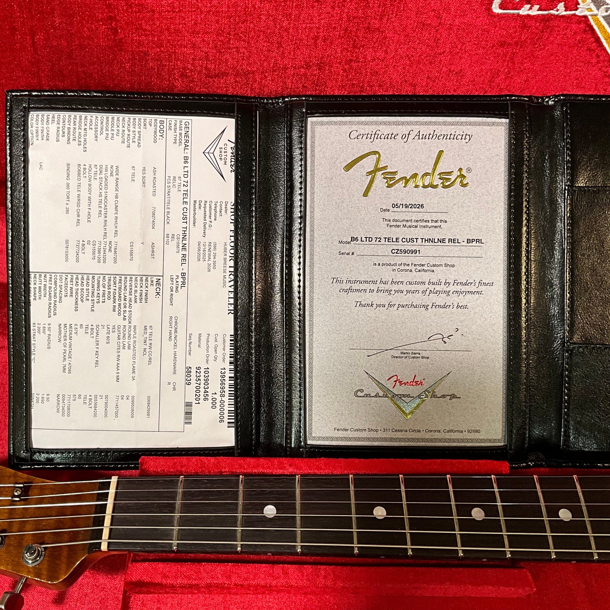 Fender Custom Shop Thinline Telecaster Relic - Black Pearl