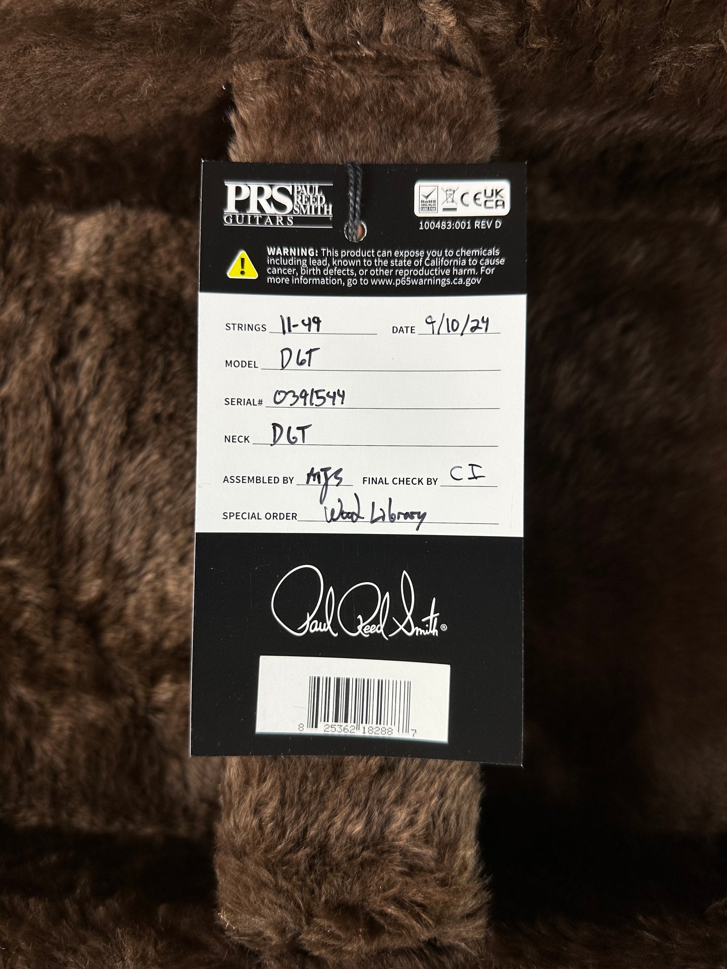 PRS TSG Exclusive Wood Library Artist DGT Frostbite Brazilian Rosewood w/case 0391544