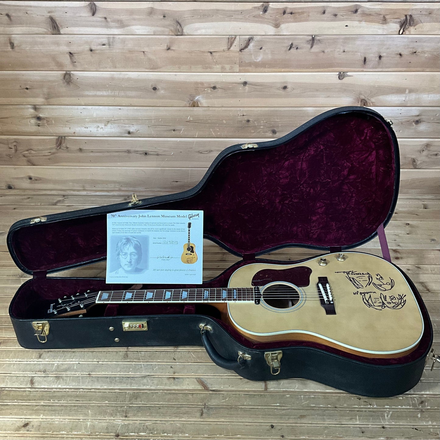 Gibson Custom 70th Anniversary John Lennon 1962 J-160E Museum Limited Edition Acoustic Guitar - Natural