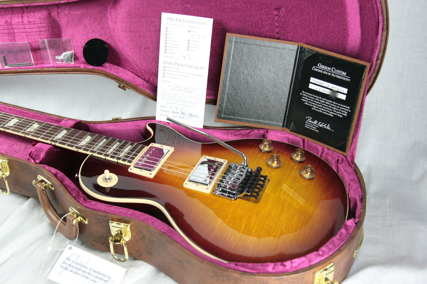 2017 Gibson Custom Shop Modern Les Paul Axcess Standard Floyd Rose Bourbon Burst Flametop!