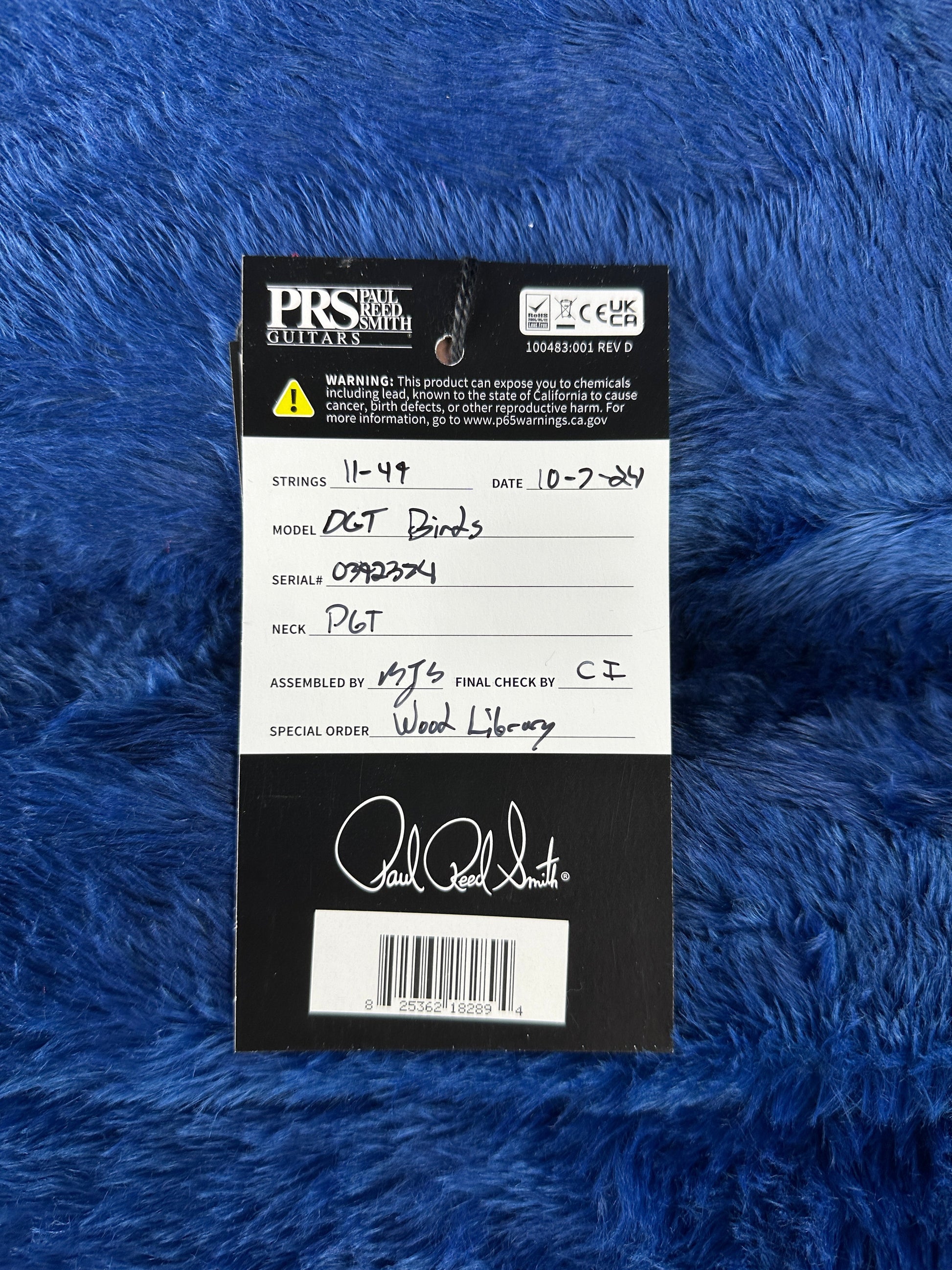 PRS TSG Exclusive Wood Library Artist DGT Gold Storm Fade Brazilian Rosewood w/case 0392374