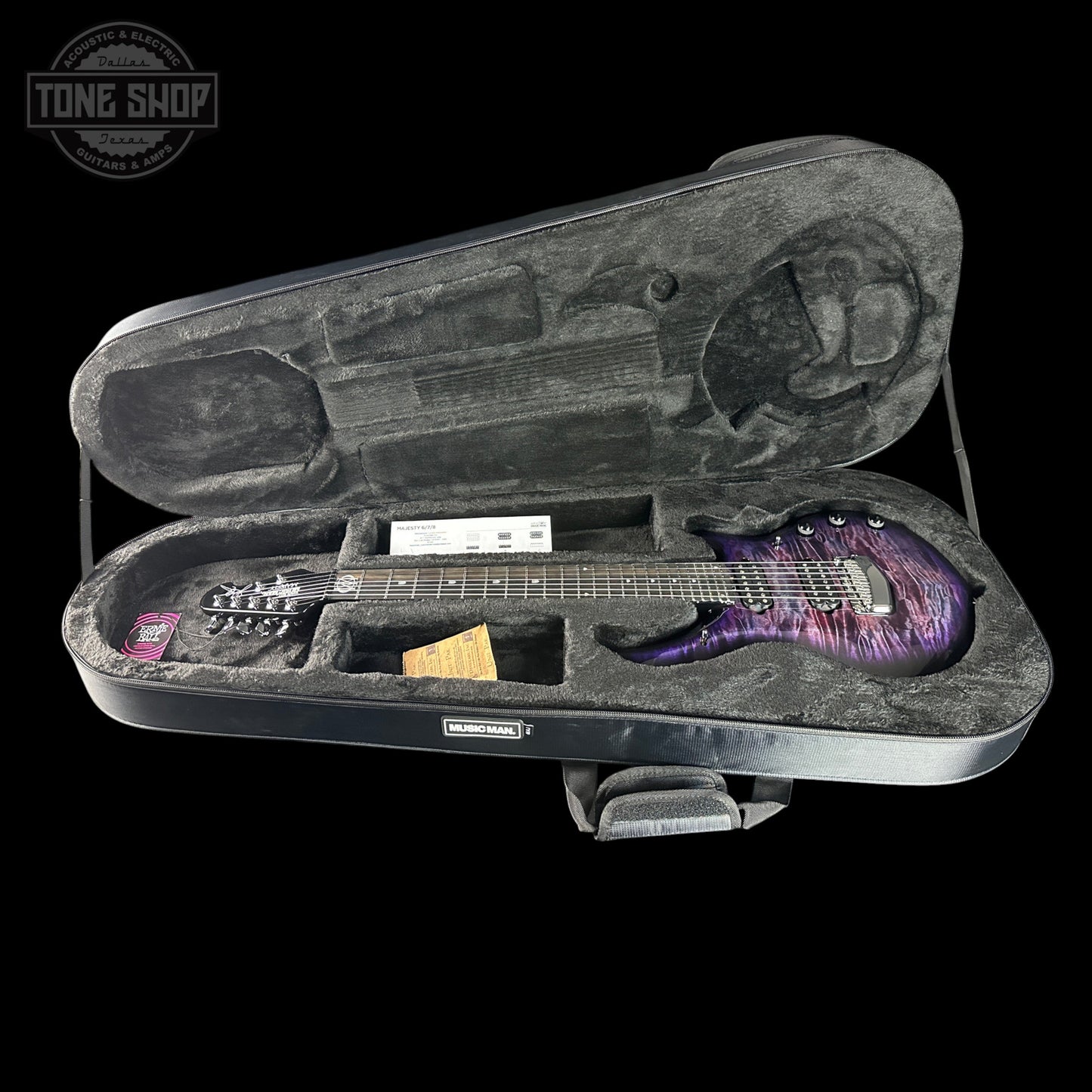 Ernie Ball Music Man Majesty 7 Select Purple Nebula II EB w/case