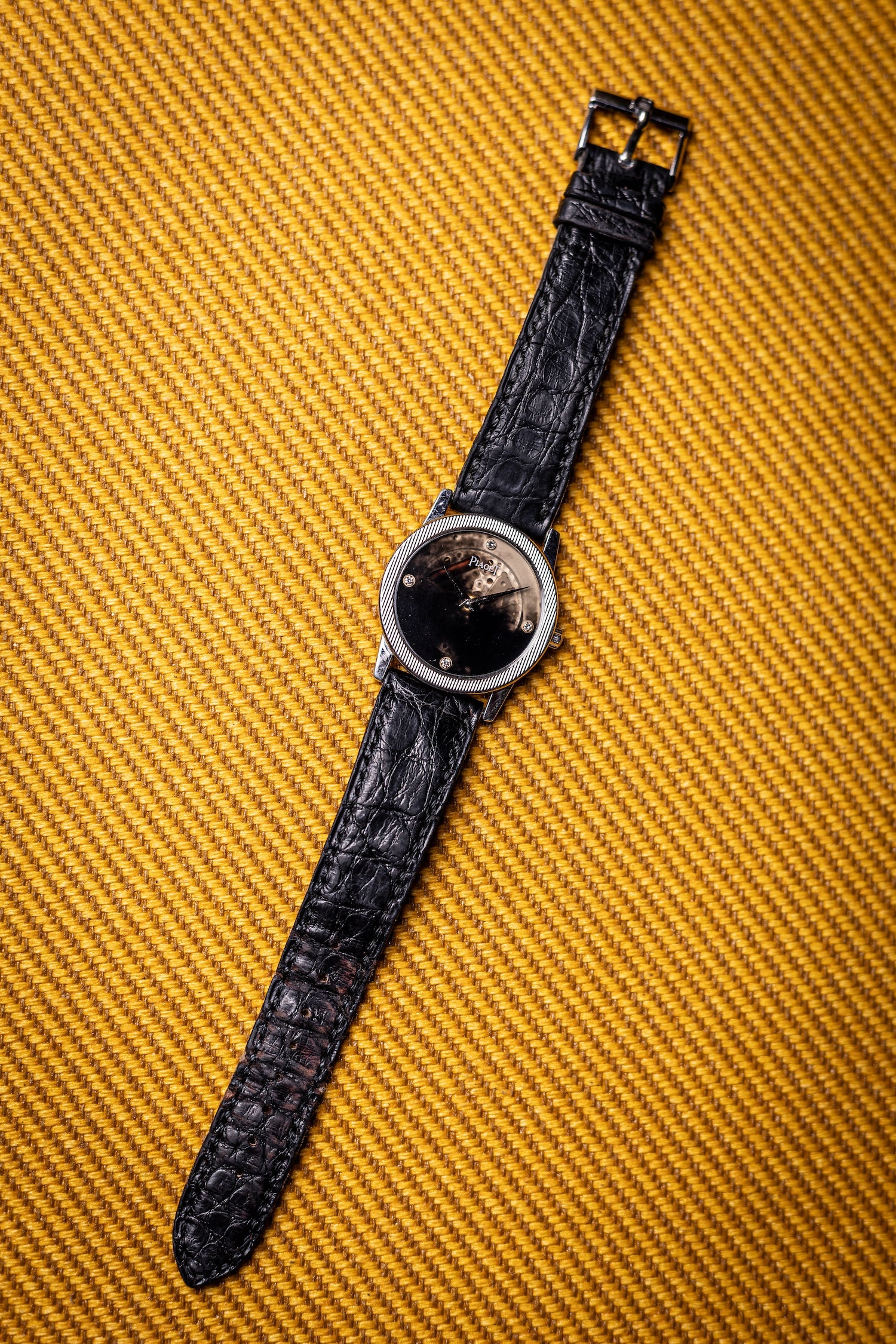 1980's Piaget Protocole Obsidian Dial White Gold Ref. 5894