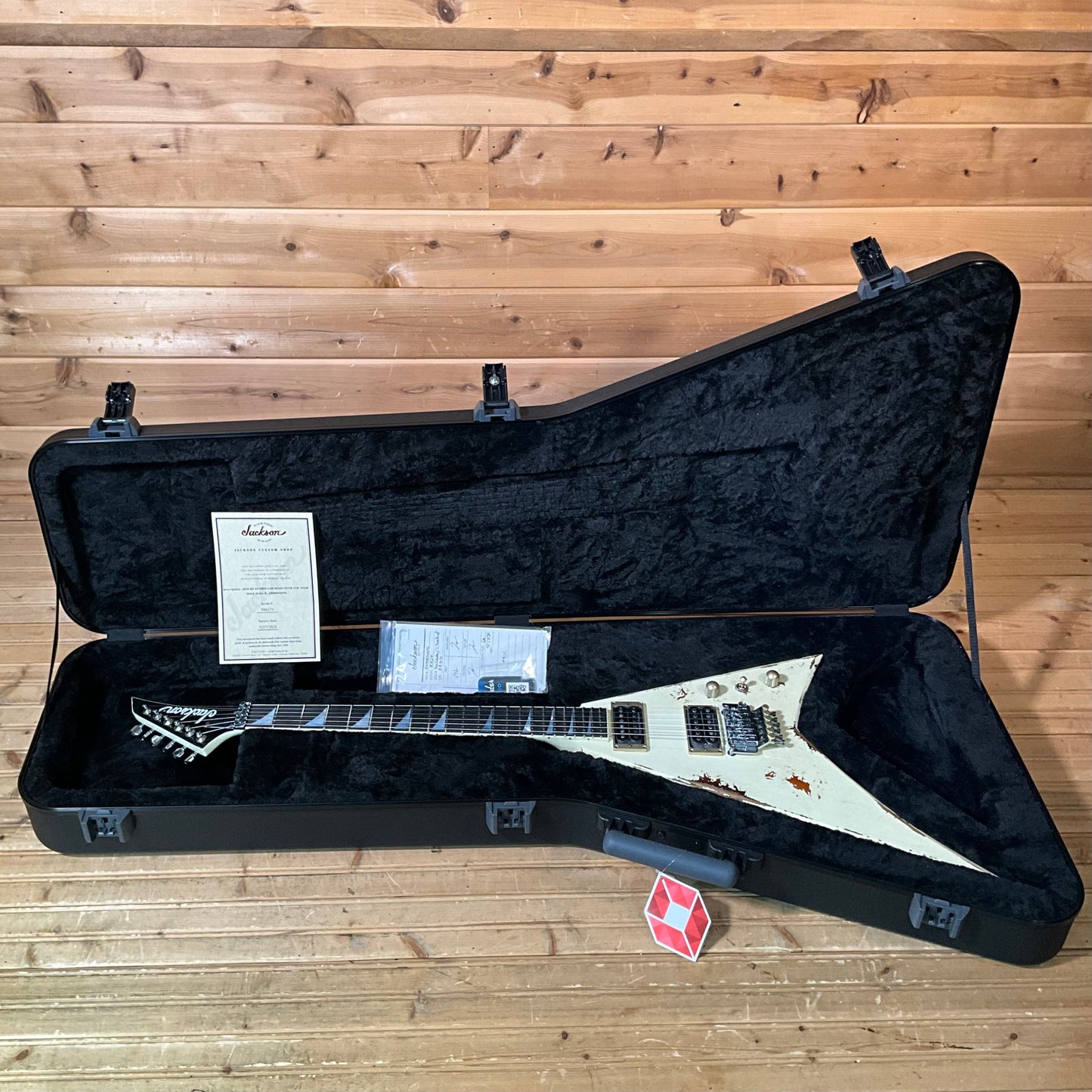 Jackson Custom Shop Special Edition Rhoads Electric Guitar - Vanilla Shake over 2 Tone Burst