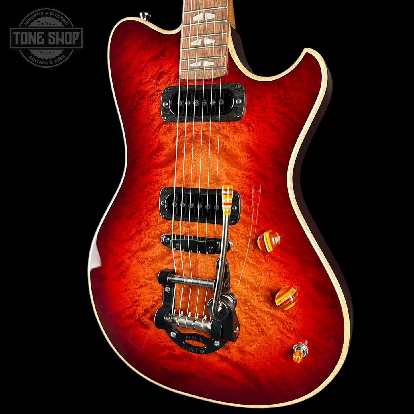 Powers Electric A-Type Select Limited Birdseye Lava Burst PF42 CamTail w/softcase