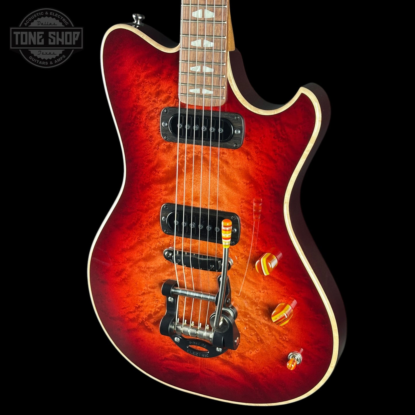 Powers Electric A-Type Select Limited Birdseye Lava Burst PF42 CamTail w/softcase
