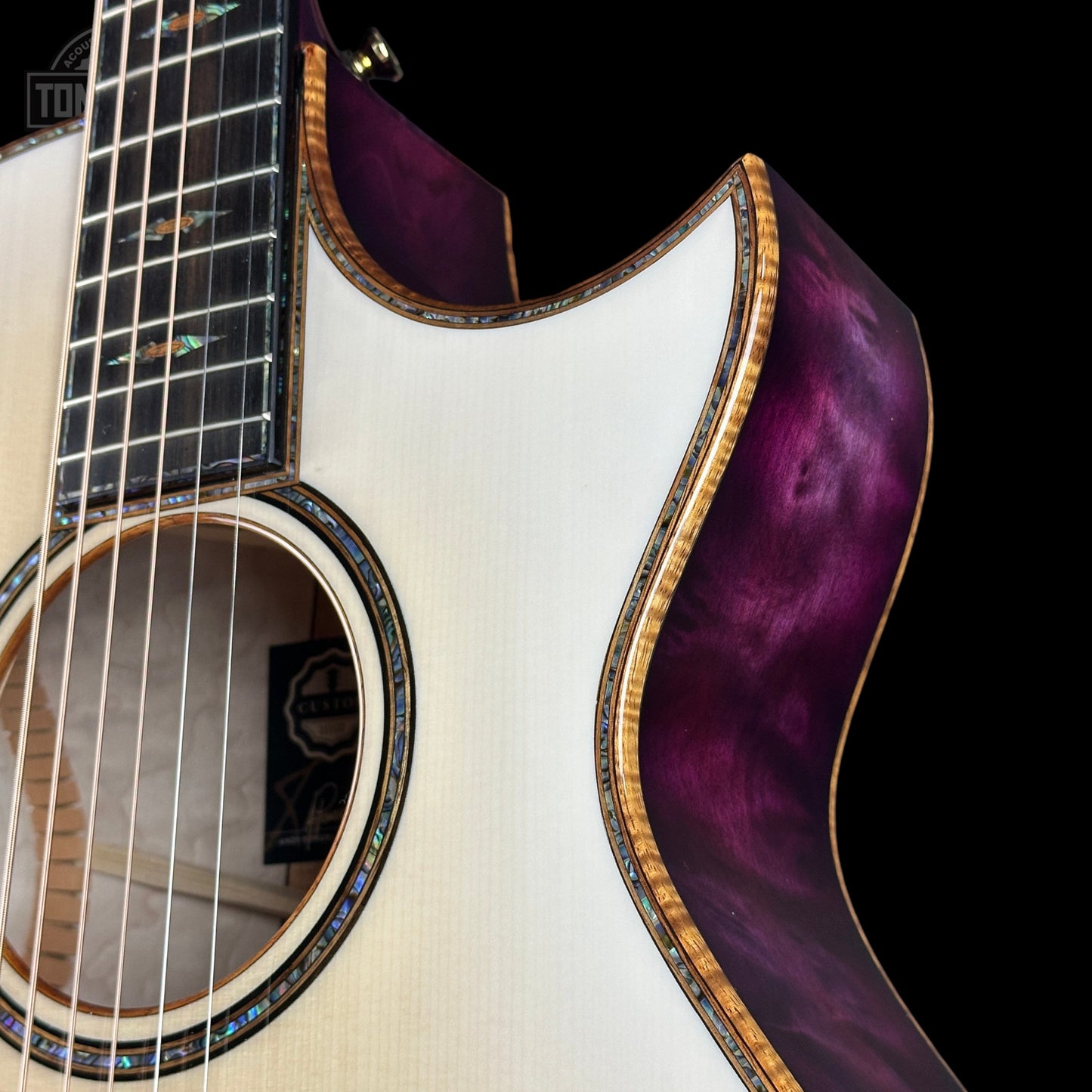 Taylor Custom Grand Concert White Burst / Lilac Wine Big Leaf Maple w/case