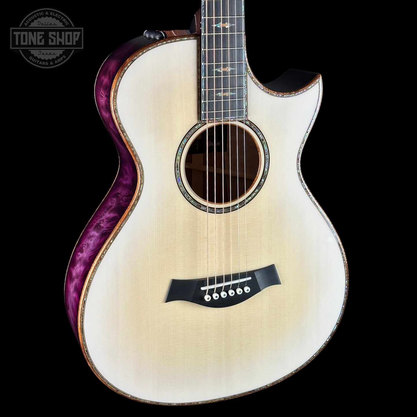 Taylor Custom Grand Concert White Burst / Lilac Wine Big Leaf Maple w/case