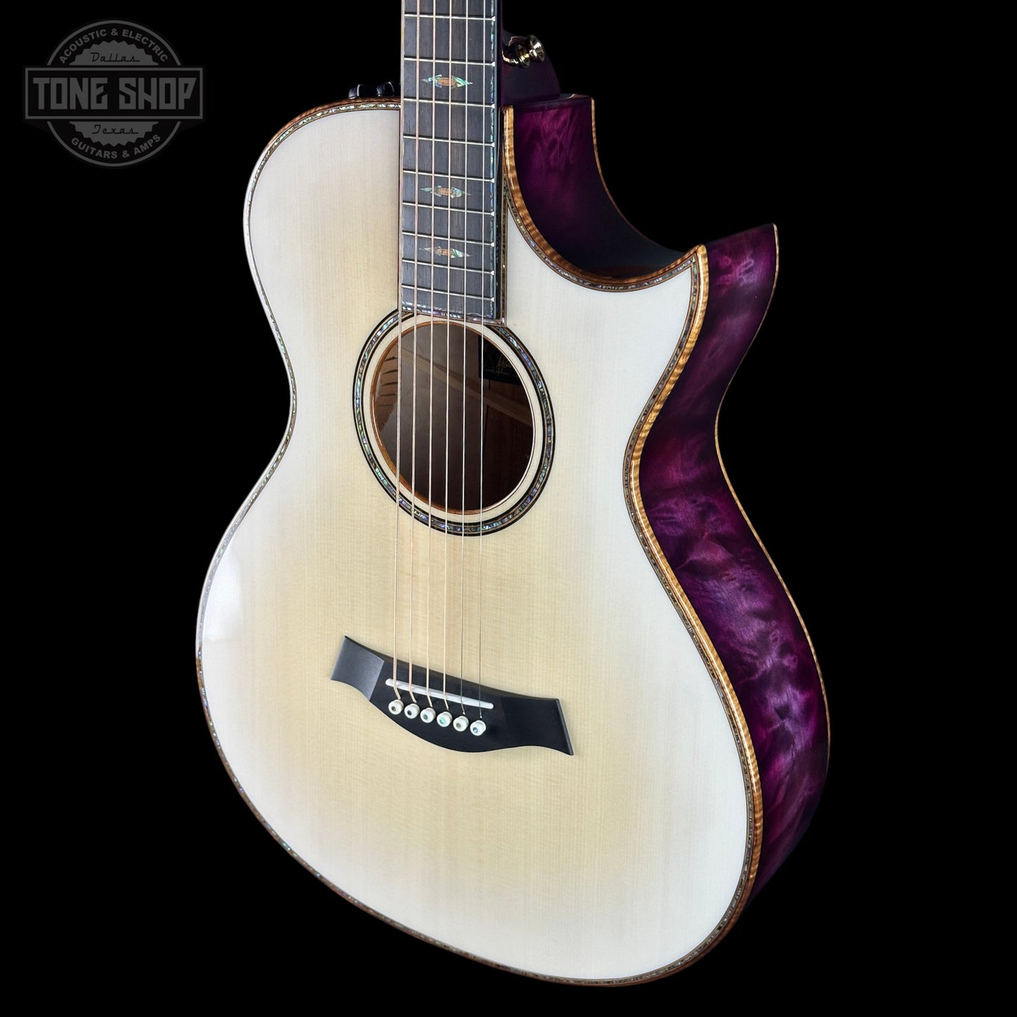 Taylor Custom Grand Concert White Burst / Lilac Wine Big Leaf Maple w/case