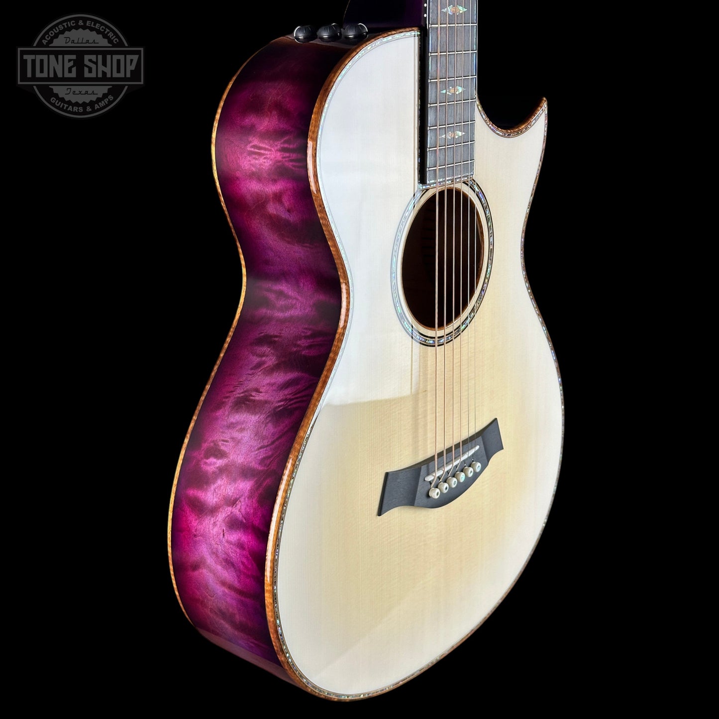 Taylor Custom Grand Concert White Burst / Lilac Wine Big Leaf Maple w/case