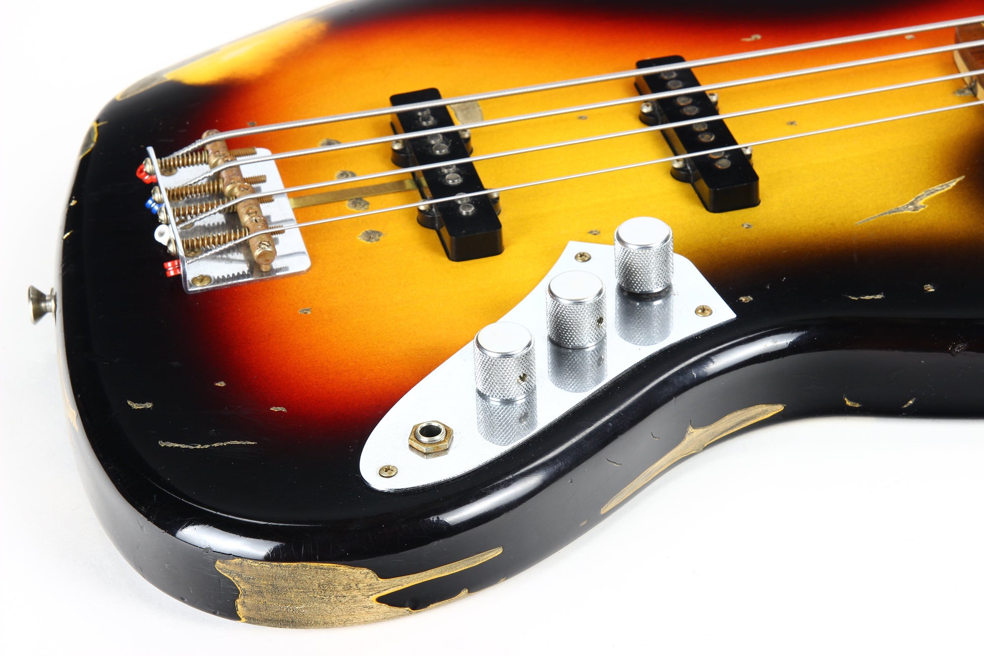 2006 Fender Custom Shop Jaco Pastorius Heavy Relic Jazz Bass Fretless Guitar - Sunburst, EXOTIC FINGERBOARD!
