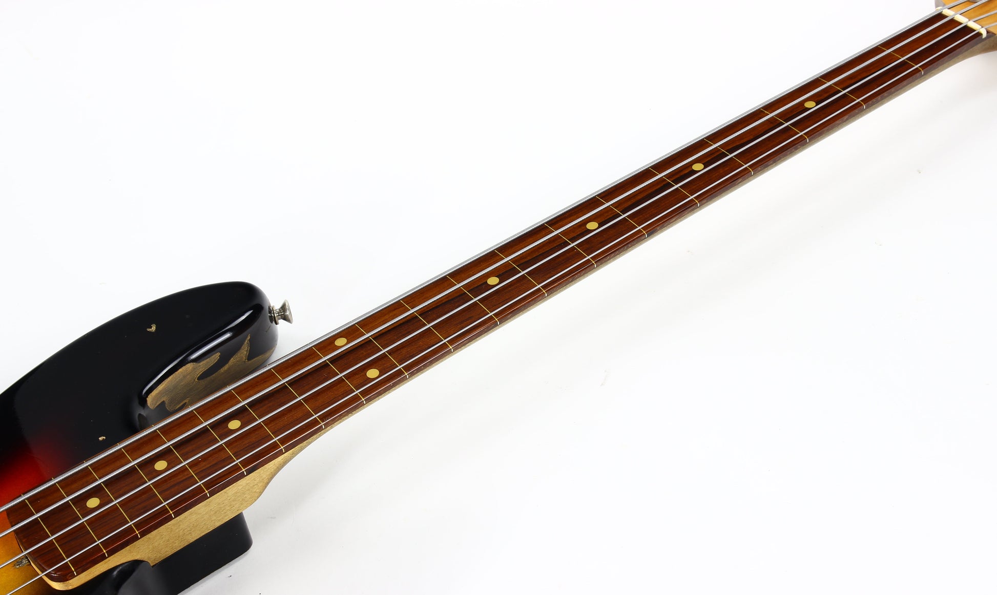 2006 Fender Custom Shop Jaco Pastorius Heavy Relic Jazz Bass Fretless Guitar - Sunburst, EXOTIC FINGERBOARD!