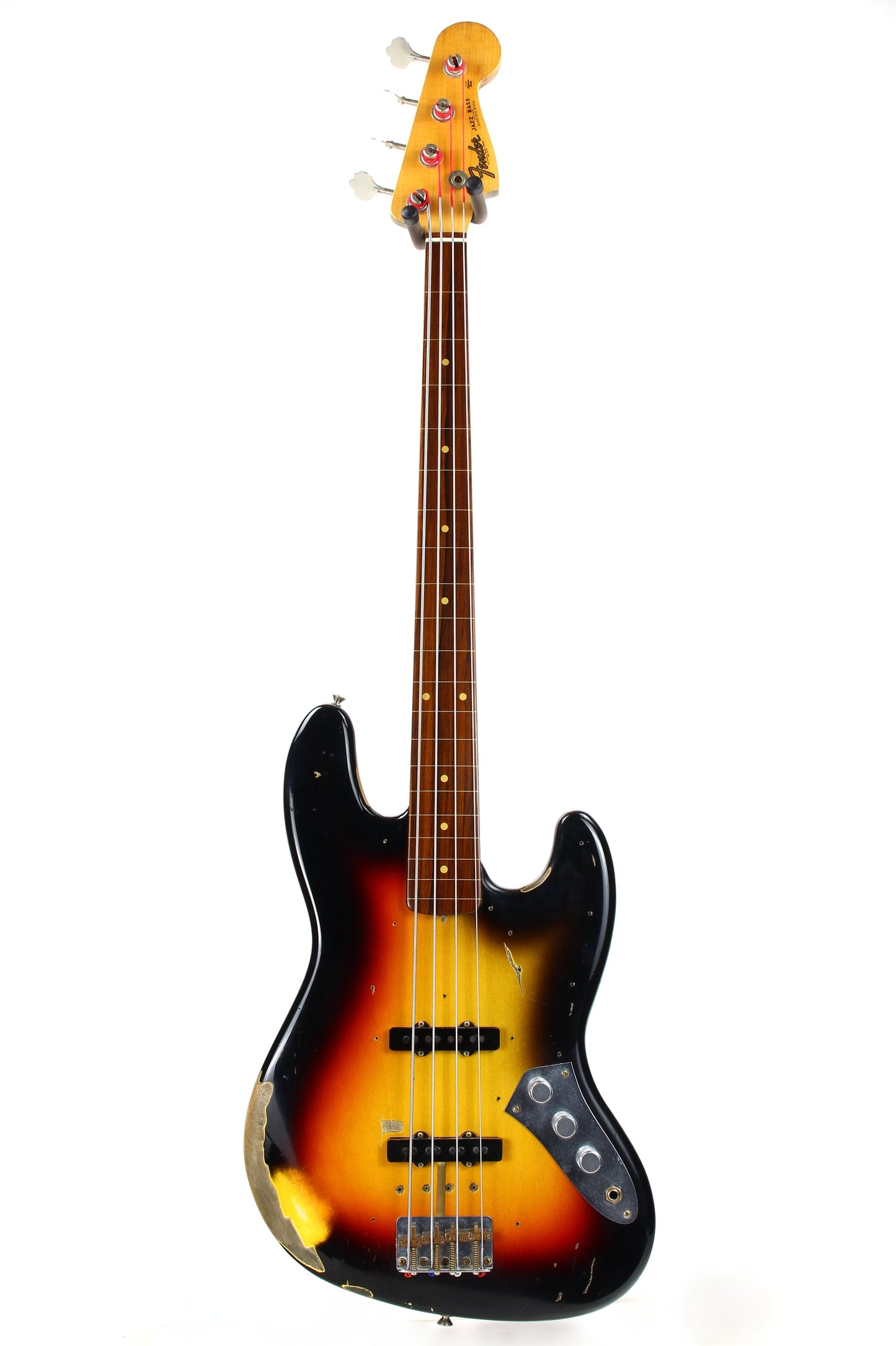 2006 Fender Custom Shop Jaco Pastorius Heavy Relic Jazz Bass Fretless Guitar - Sunburst, EXOTIC FINGERBOARD!