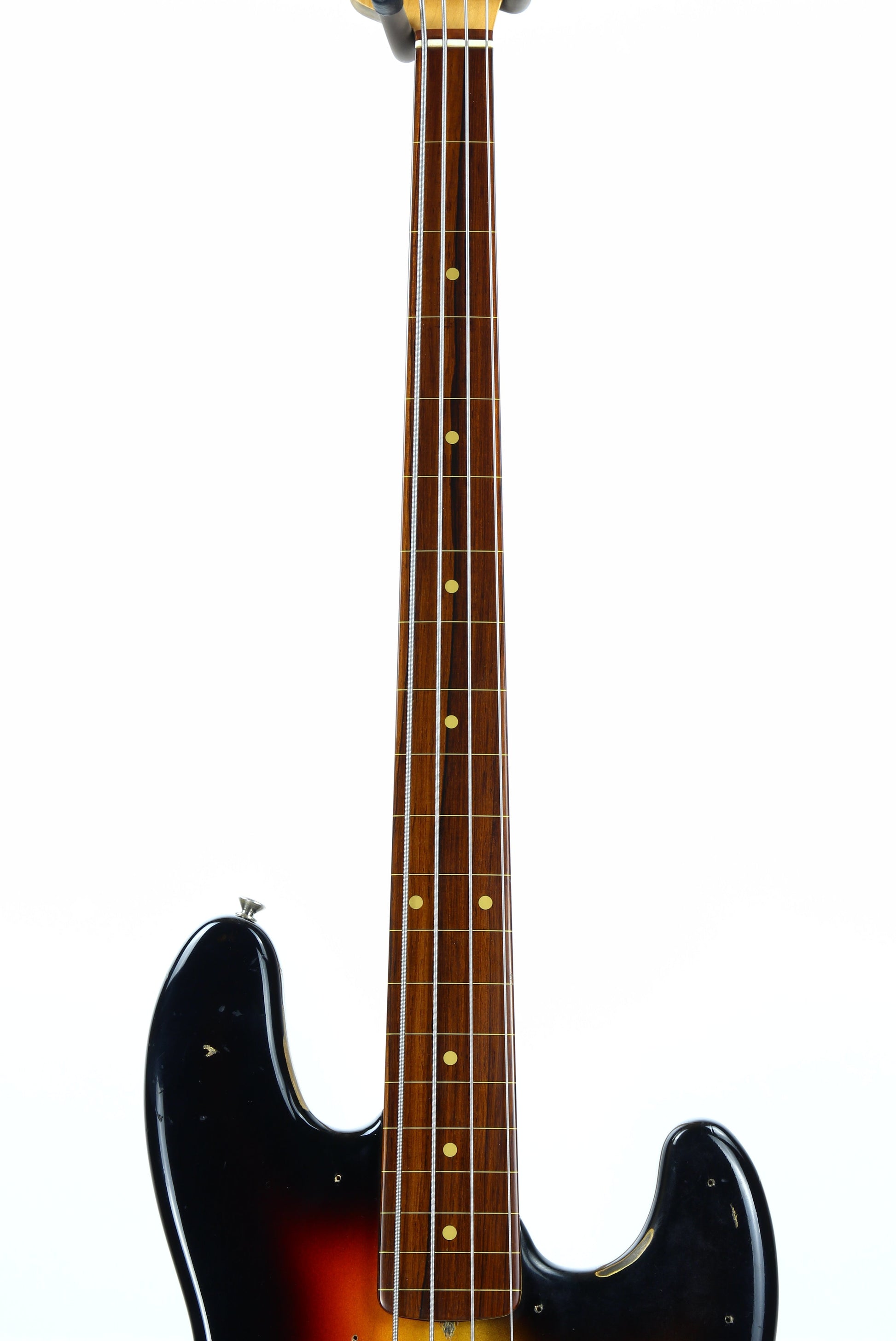 2006 Fender Custom Shop Jaco Pastorius Heavy Relic Jazz Bass Fretless Guitar - Sunburst, EXOTIC FINGERBOARD!