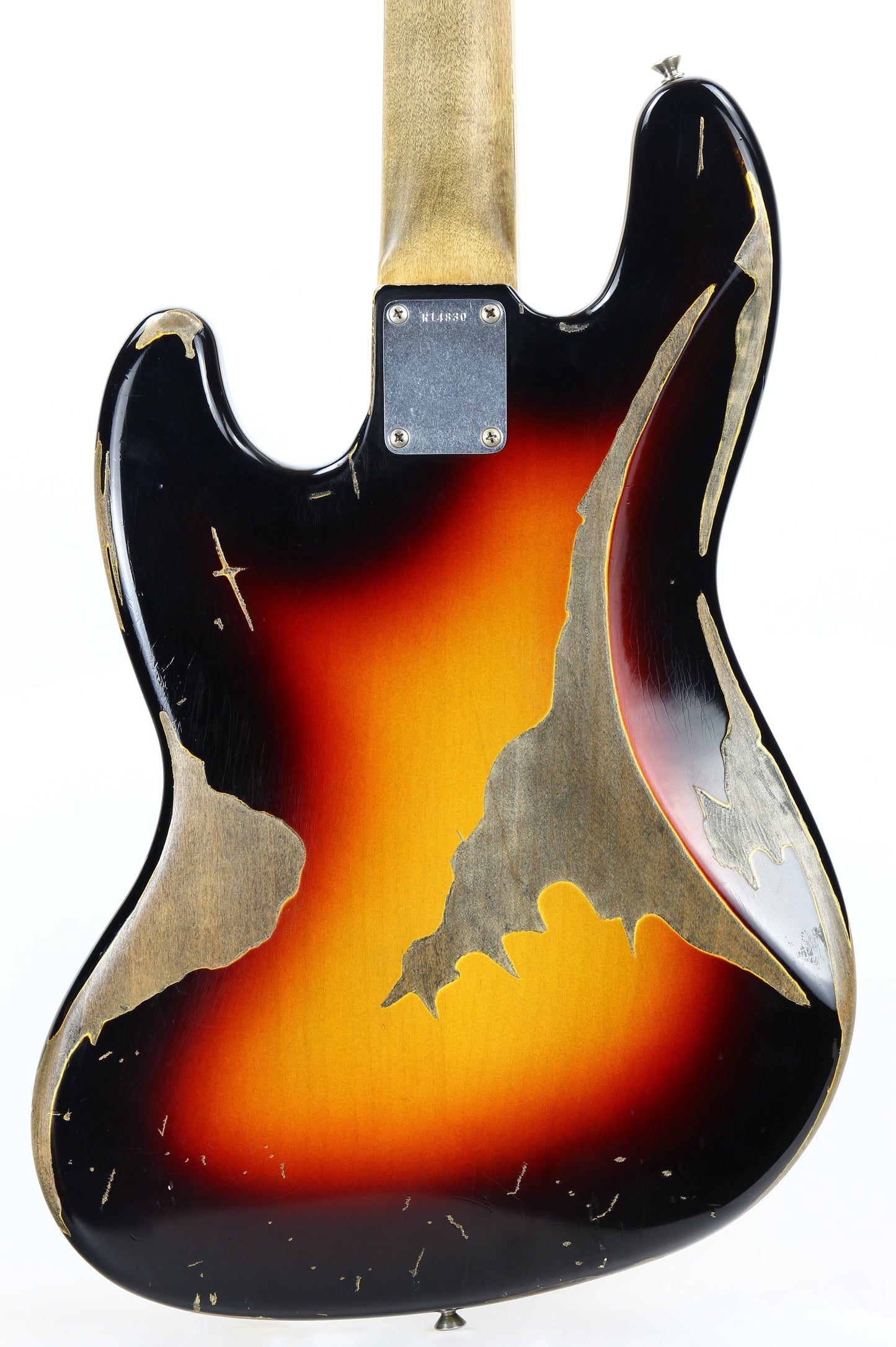 2006 Fender Custom Shop Jaco Pastorius Heavy Relic Jazz Bass Fretless Guitar - Sunburst, EXOTIC FINGERBOARD!