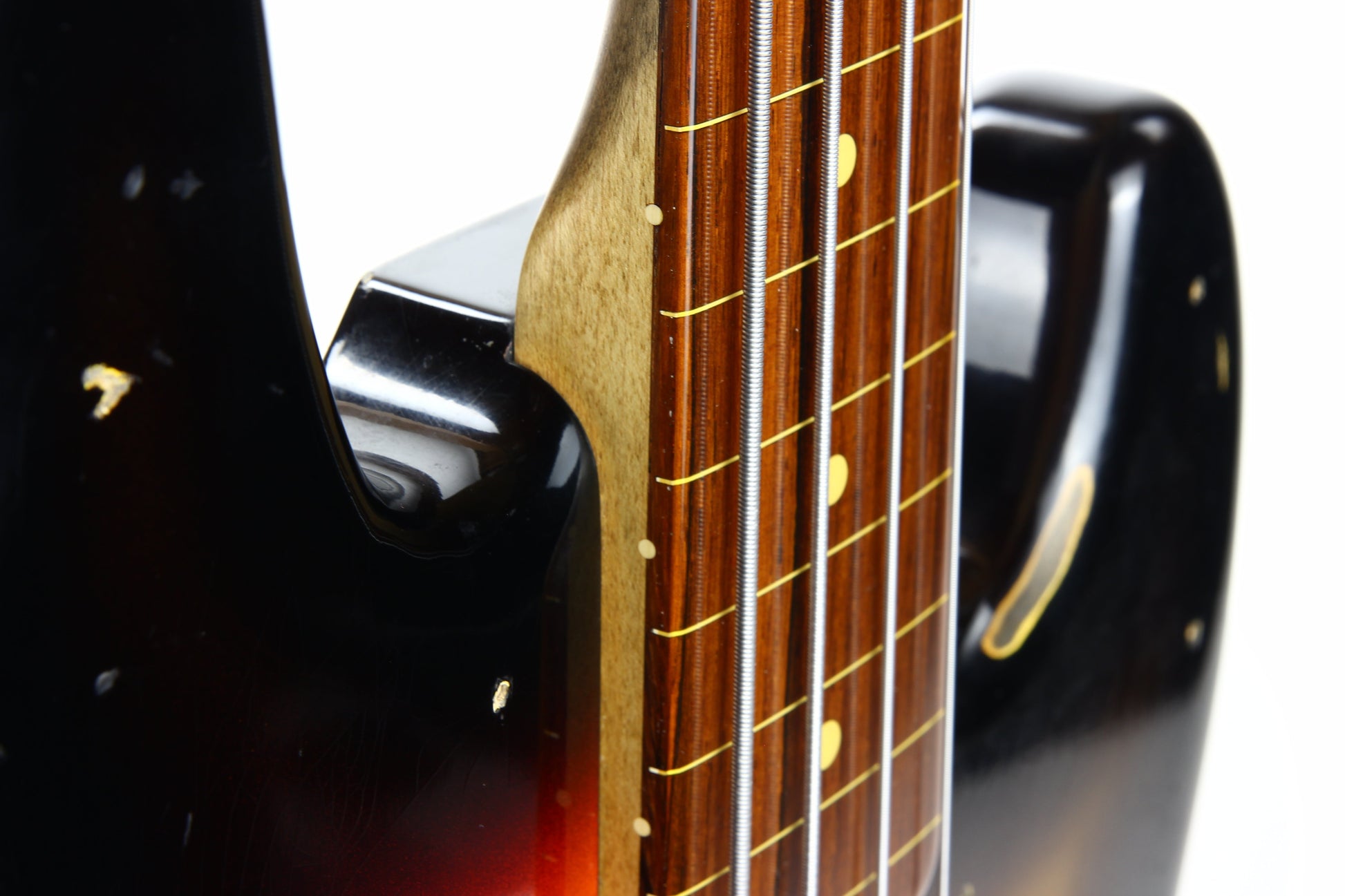 2006 Fender Custom Shop Jaco Pastorius Heavy Relic Jazz Bass Fretless Guitar - Sunburst, EXOTIC FINGERBOARD!