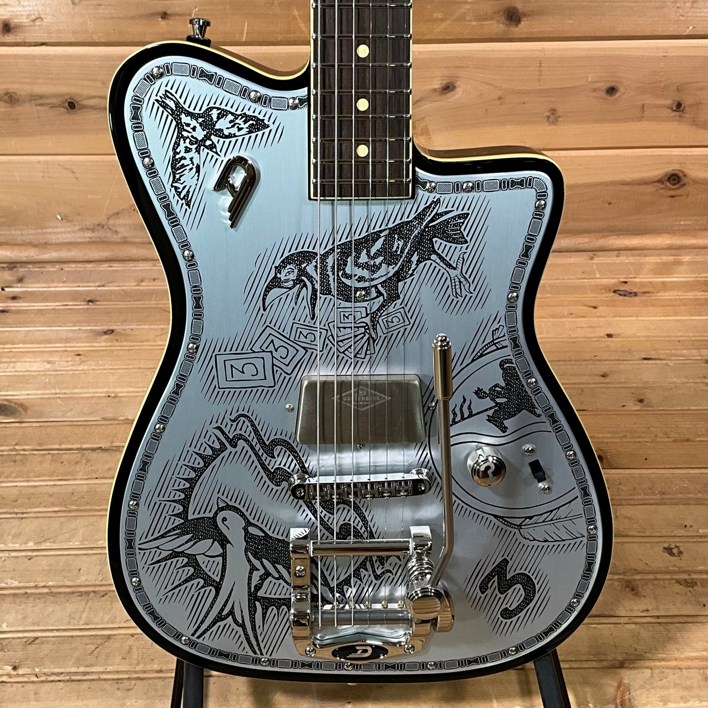 Duesenberg Johnny Depp Signature Electric Guitar - Aluminum W/ Johnny Depp Tattoo Artwork