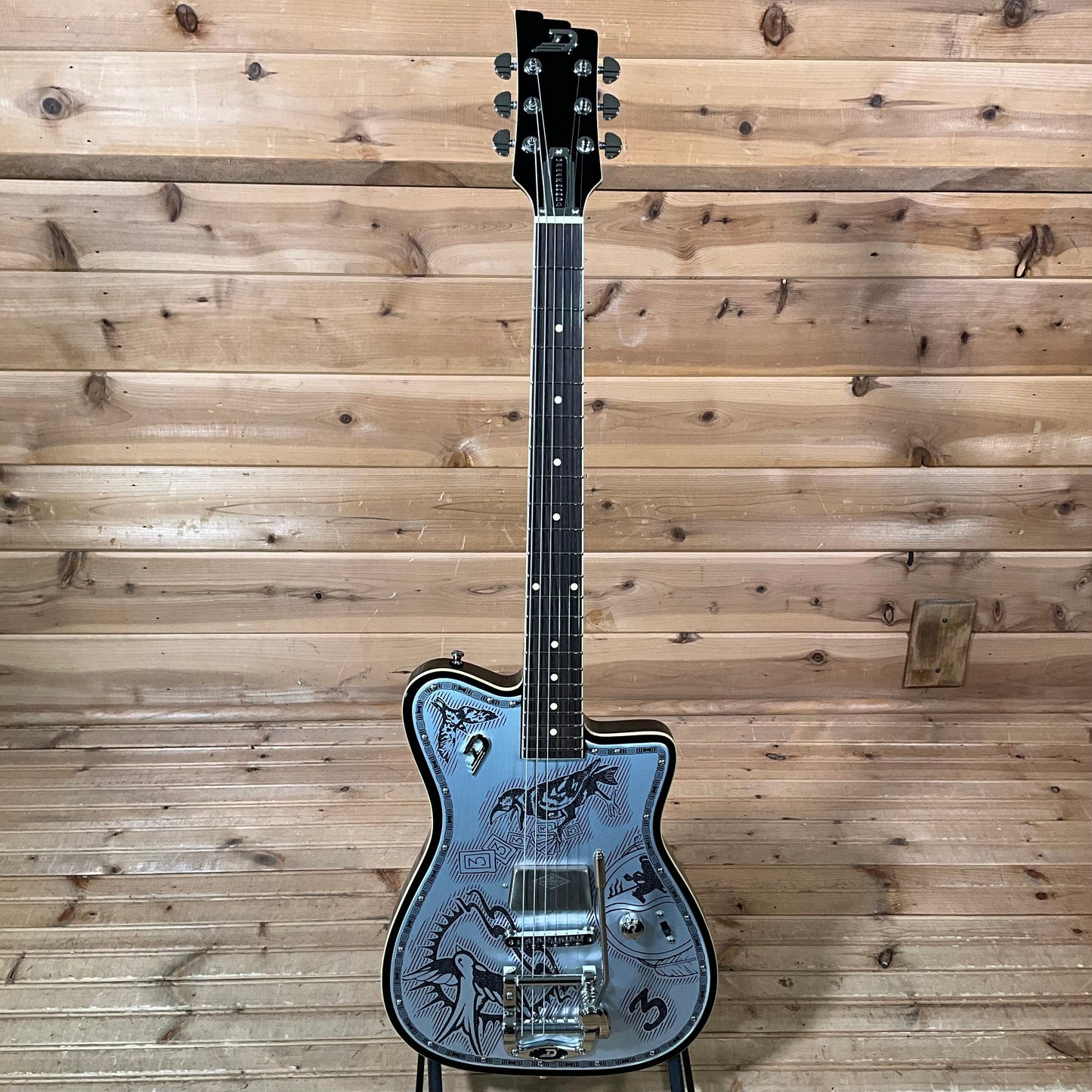 Duesenberg Johnny Depp Signature Electric Guitar - Aluminum W/ Johnny Depp Tattoo Artwork