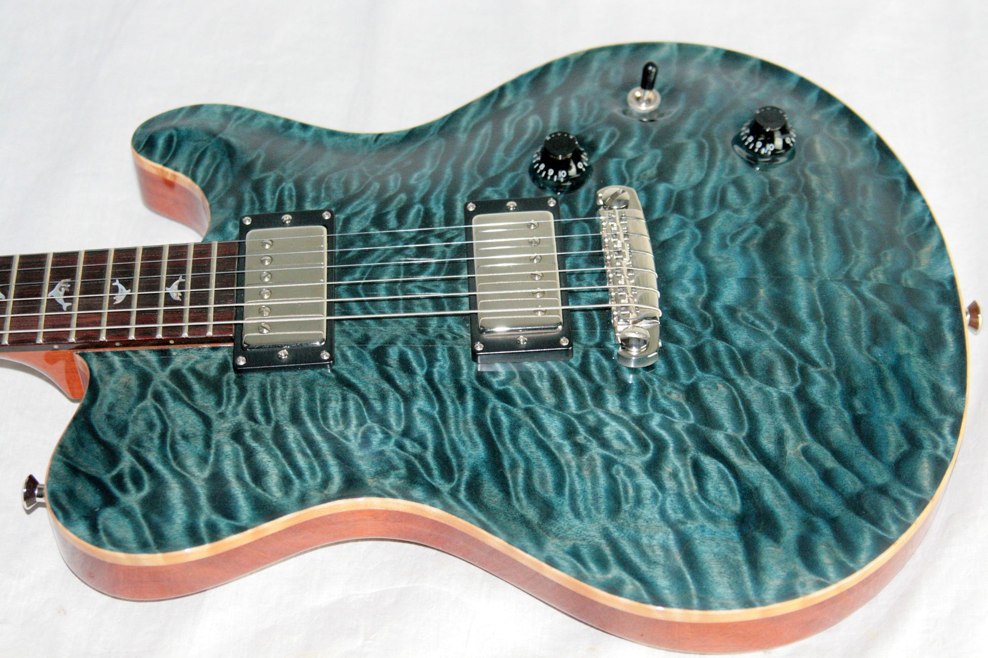 2005 Nik Huber Dolphin 4/2 Headstock! w/ Inlays Quilted Maple Top Swietenia Body! Matching Headstock!