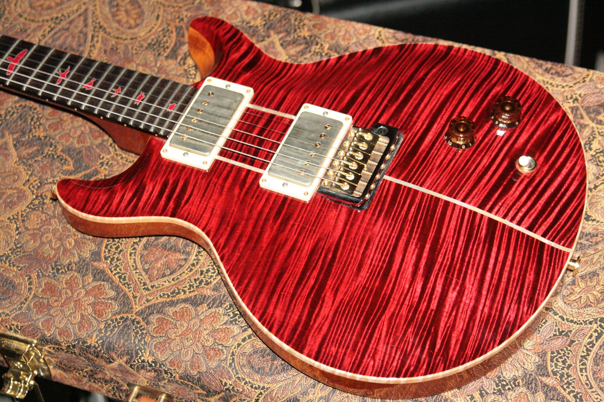 2015 PRS Santana II PRIVATE STOCK! African Blackwood! Red Inlays! Paul Reed Smith INCREDIBLE TOP!