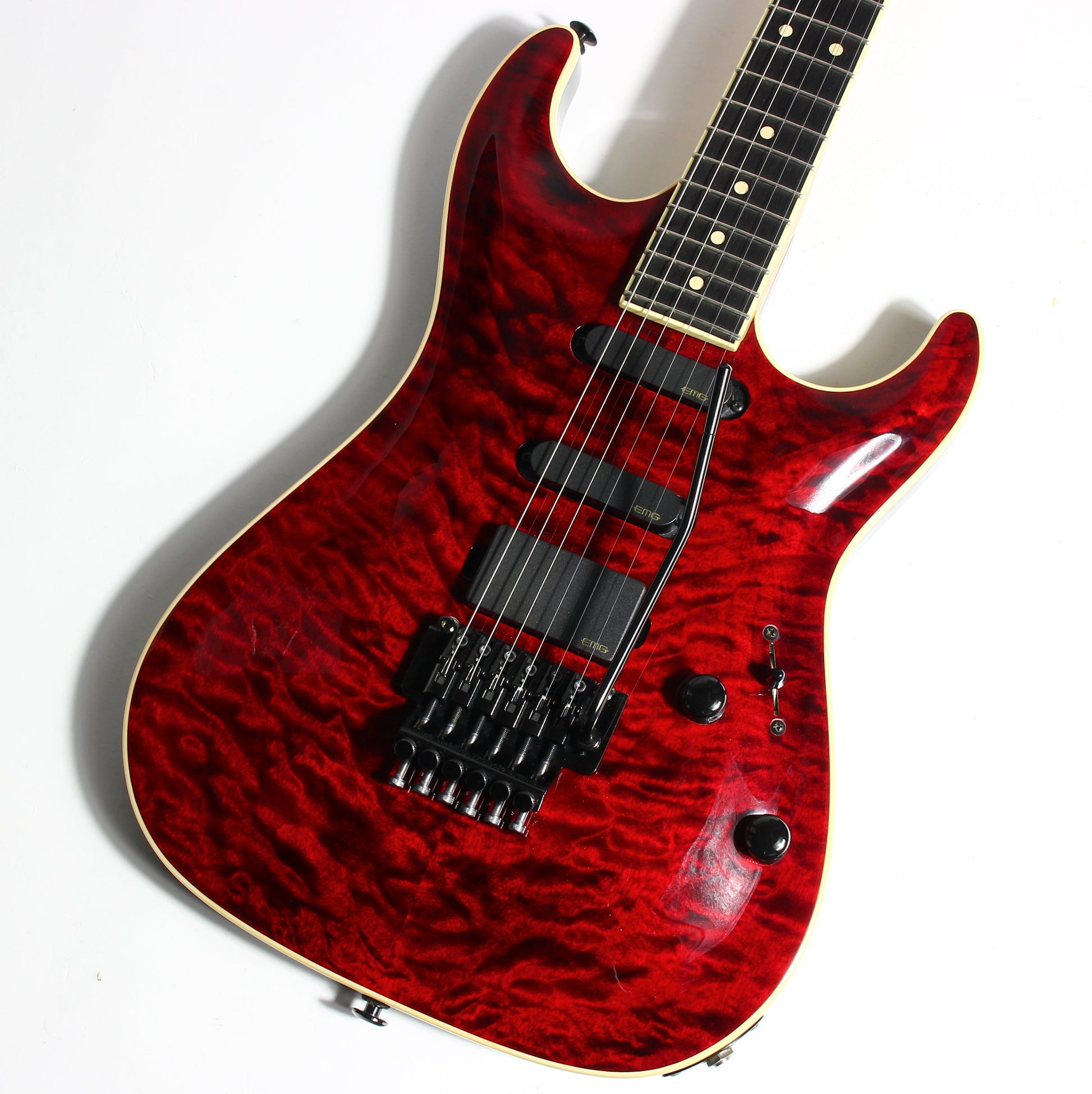 2015 Suhr USA J-Select Limited Edition Standard Carve Top FLOYD ROSE - EMG's, Chili Pepper Red Quilt Top, Mark Knopfler super strat