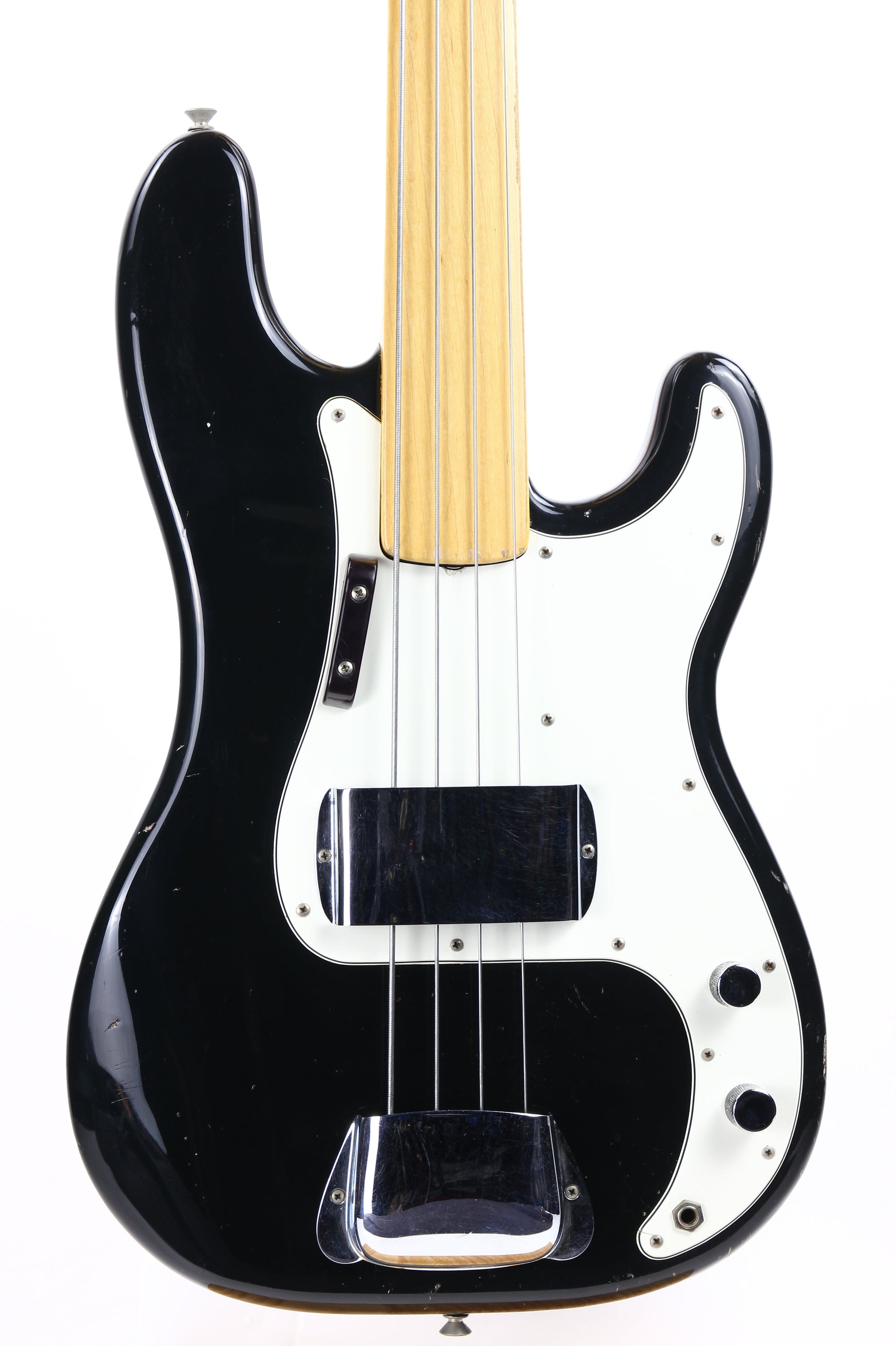 1974 Fender Precision Bass Fretless Black Custom Color - ALL ORIGINAL Vintage P! 1970’s, Maple Board