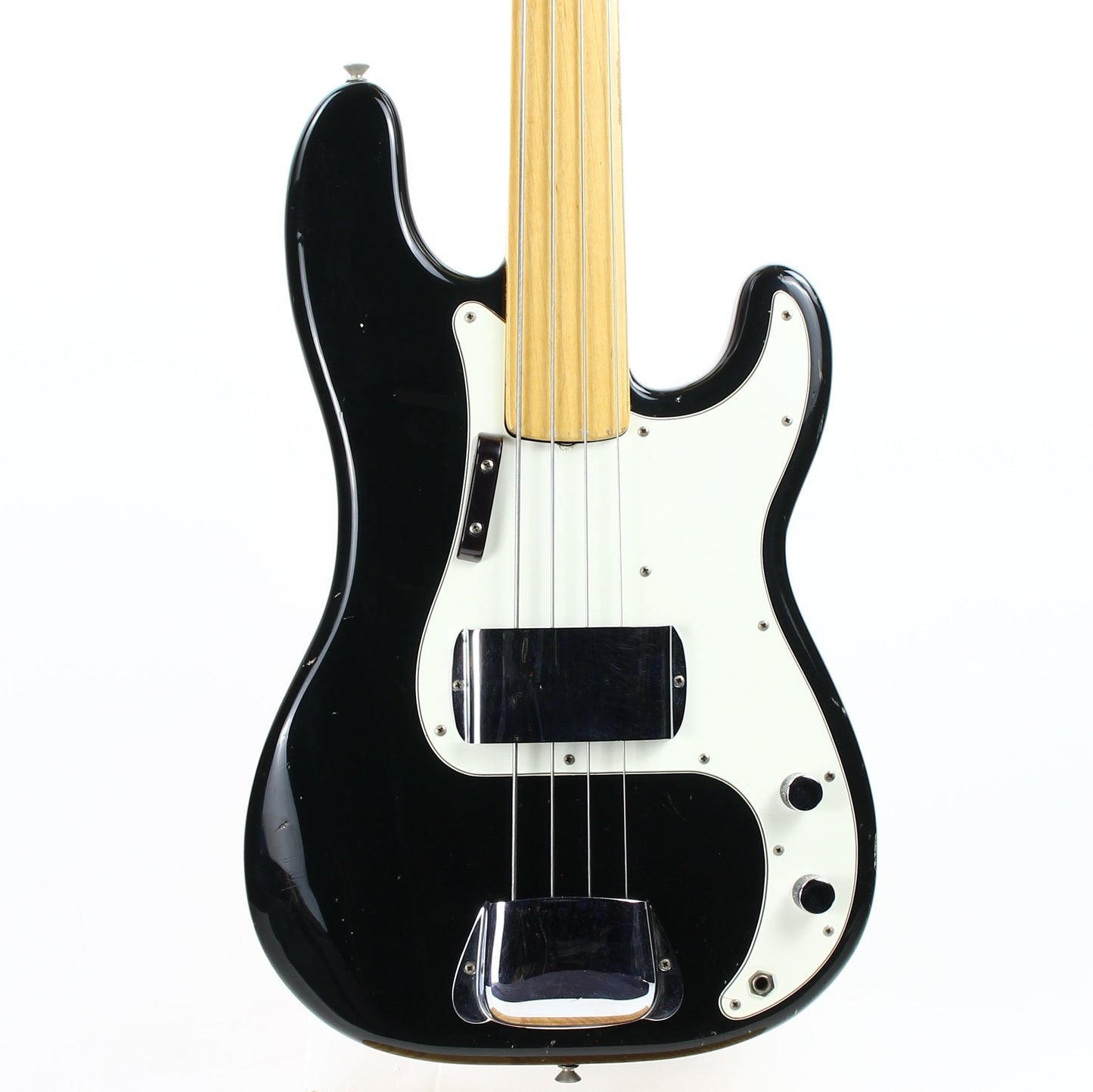 1974 Fender Precision Bass Fretless Black Custom Color - ALL ORIGINAL Vintage P! 1970’s, Maple Board