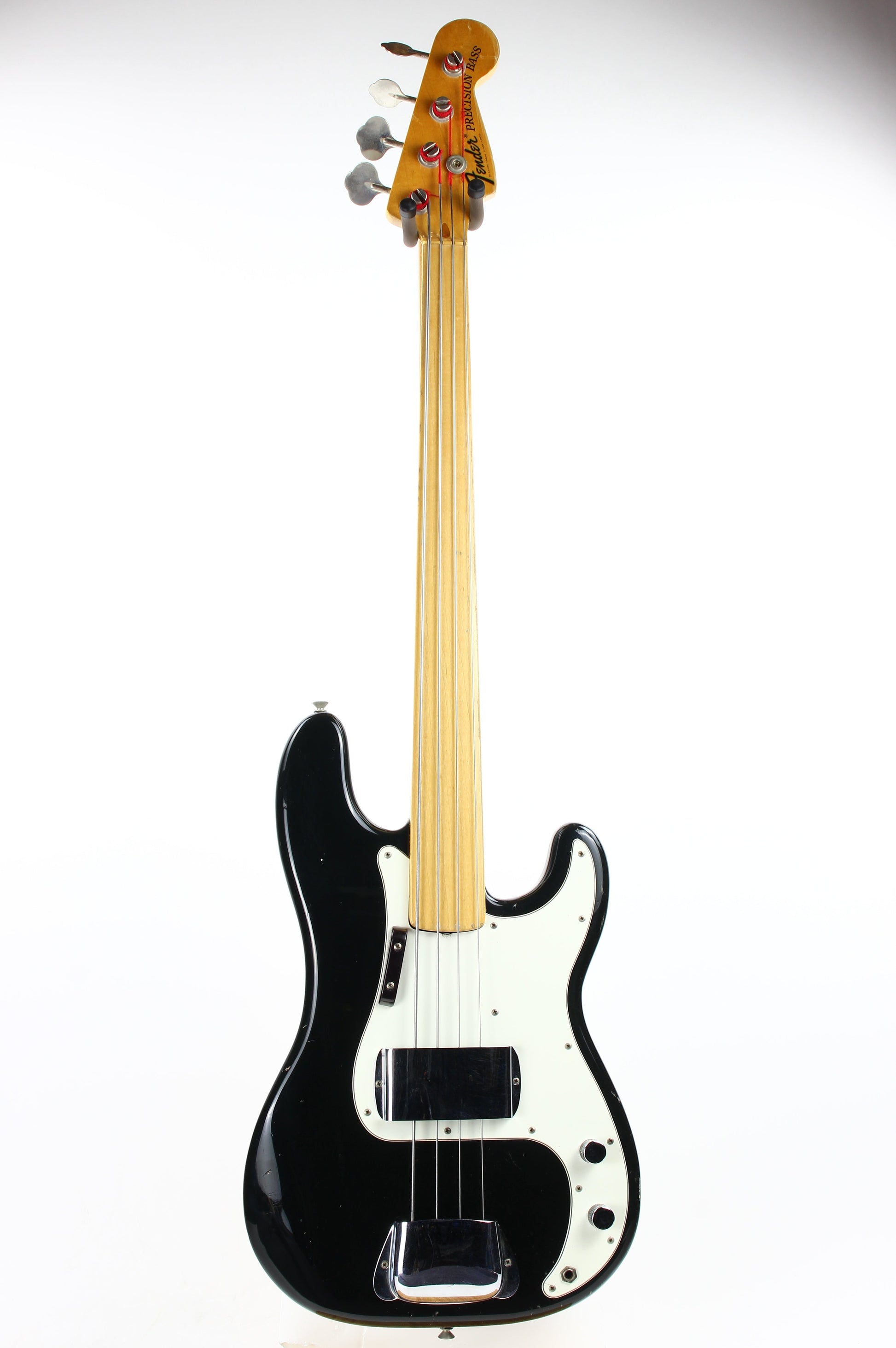 1974 Fender Precision Bass Fretless Black Custom Color - ALL ORIGINAL Vintage P! 1970’s, Maple Board