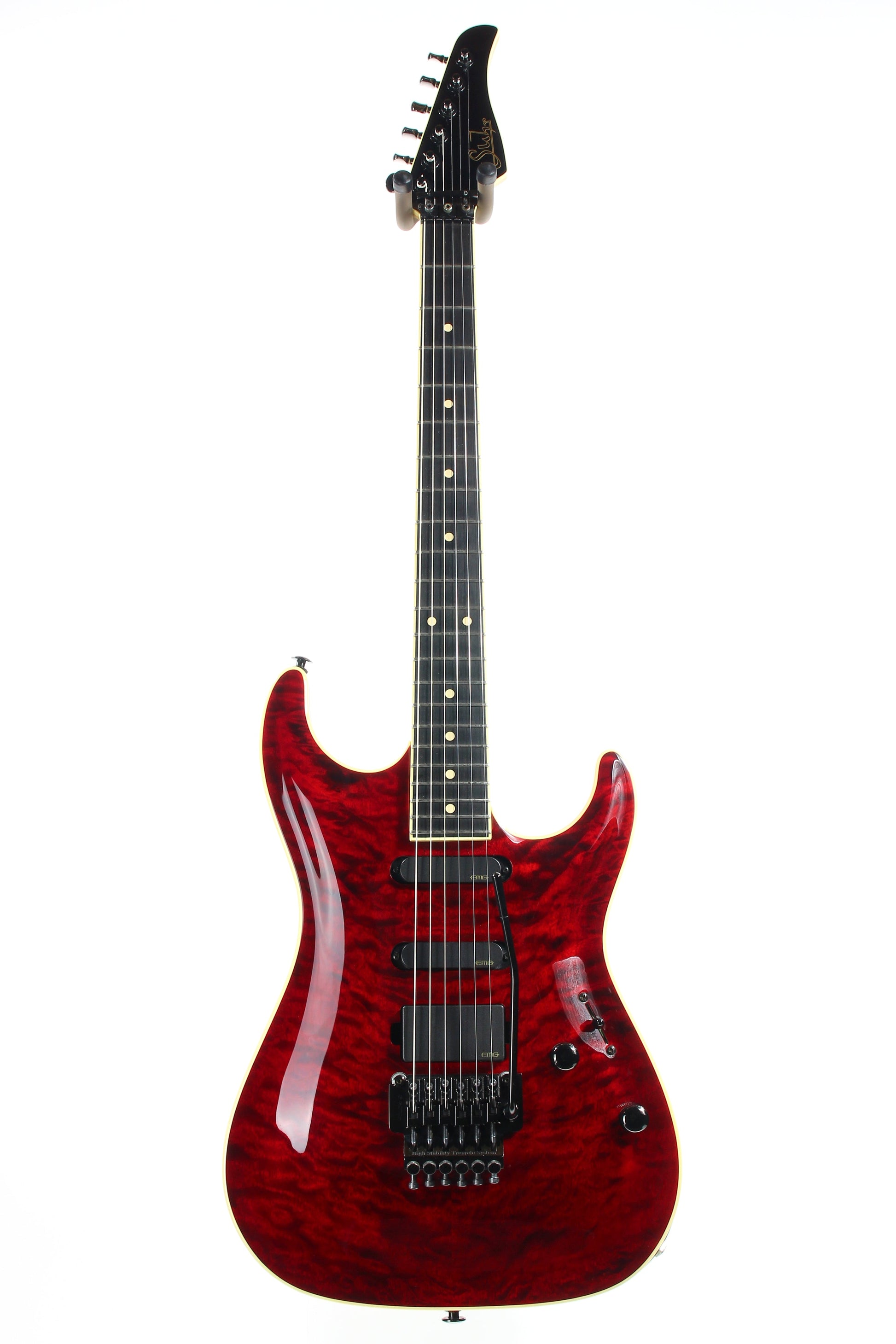 2015 Suhr USA J-Select Limited Edition Standard Carve Top FLOYD ROSE - EMG's, Chili Pepper Red Quilt Top, Mark Knopfler super strat