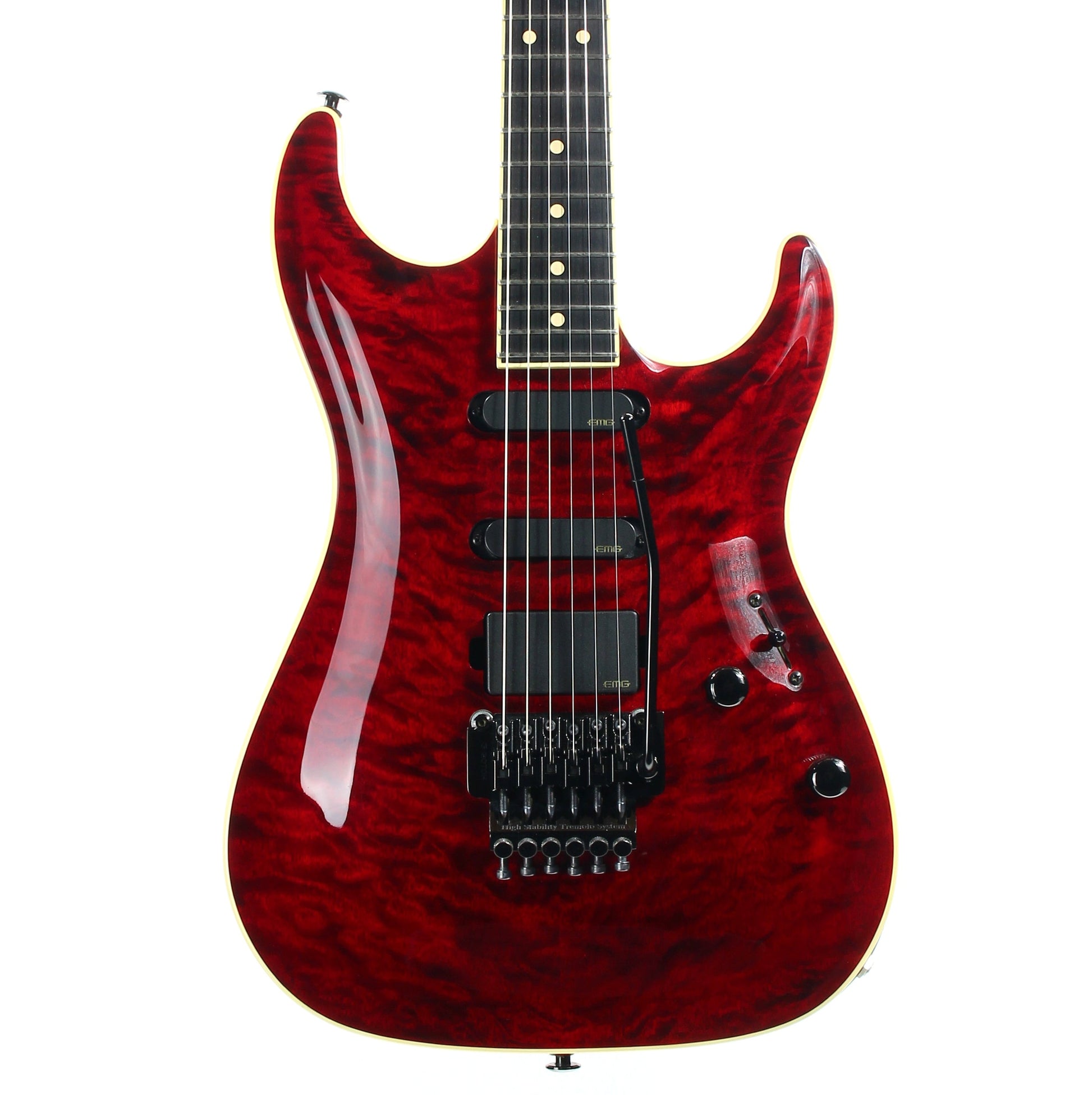 2015 Suhr USA J-Select Limited Edition Standard Carve Top FLOYD ROSE - EMG's, Chili Pepper Red Quilt Top, Mark Knopfler super strat