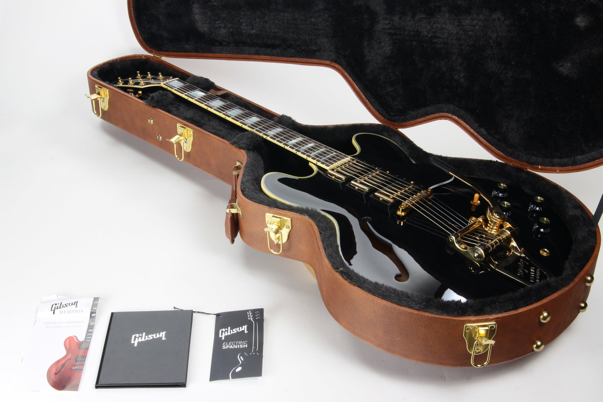 2019 Gibson Memphis Limited Edition ES-355 Black Beauty 3 Pickups Bigsby - Les Paul Custom Ebony
