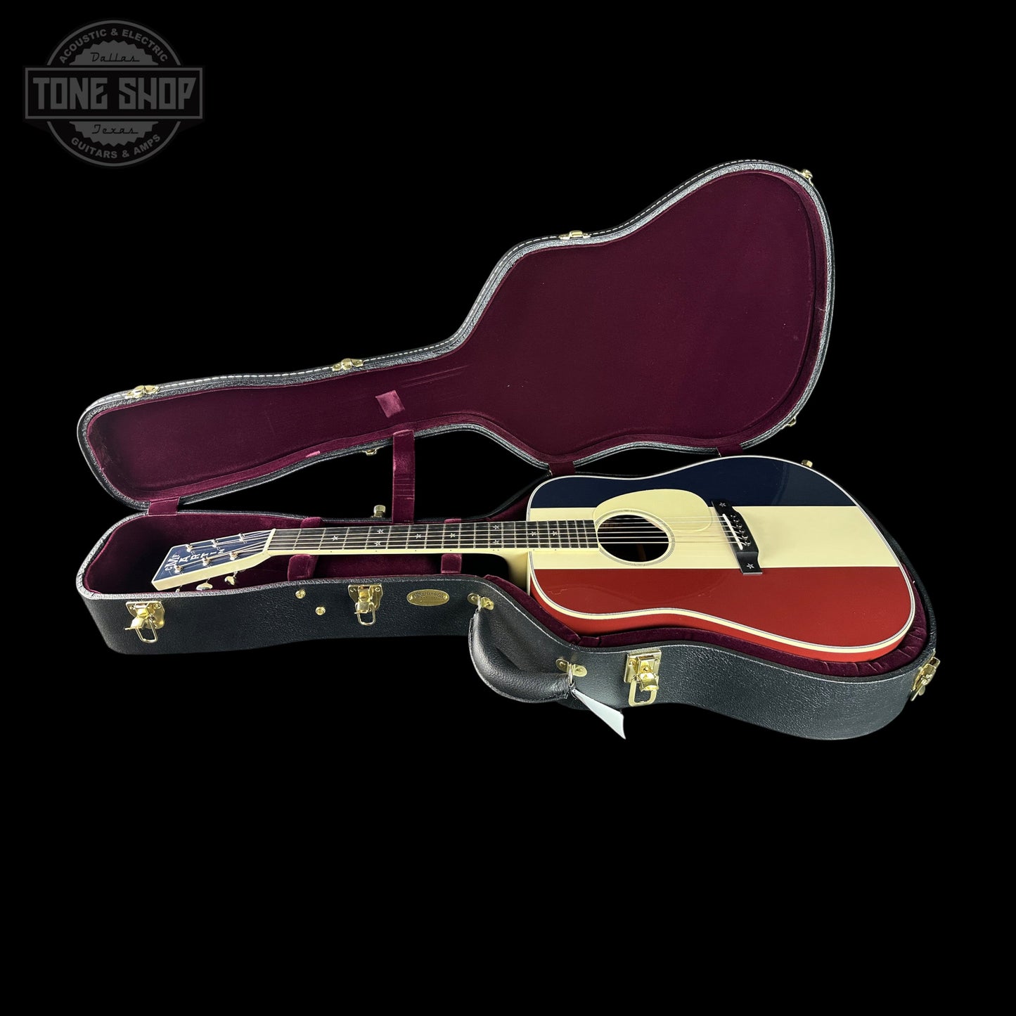 Used Martin Custom Shop Dread Red/White/Blue Sitka/ EIR w/case TSU24307