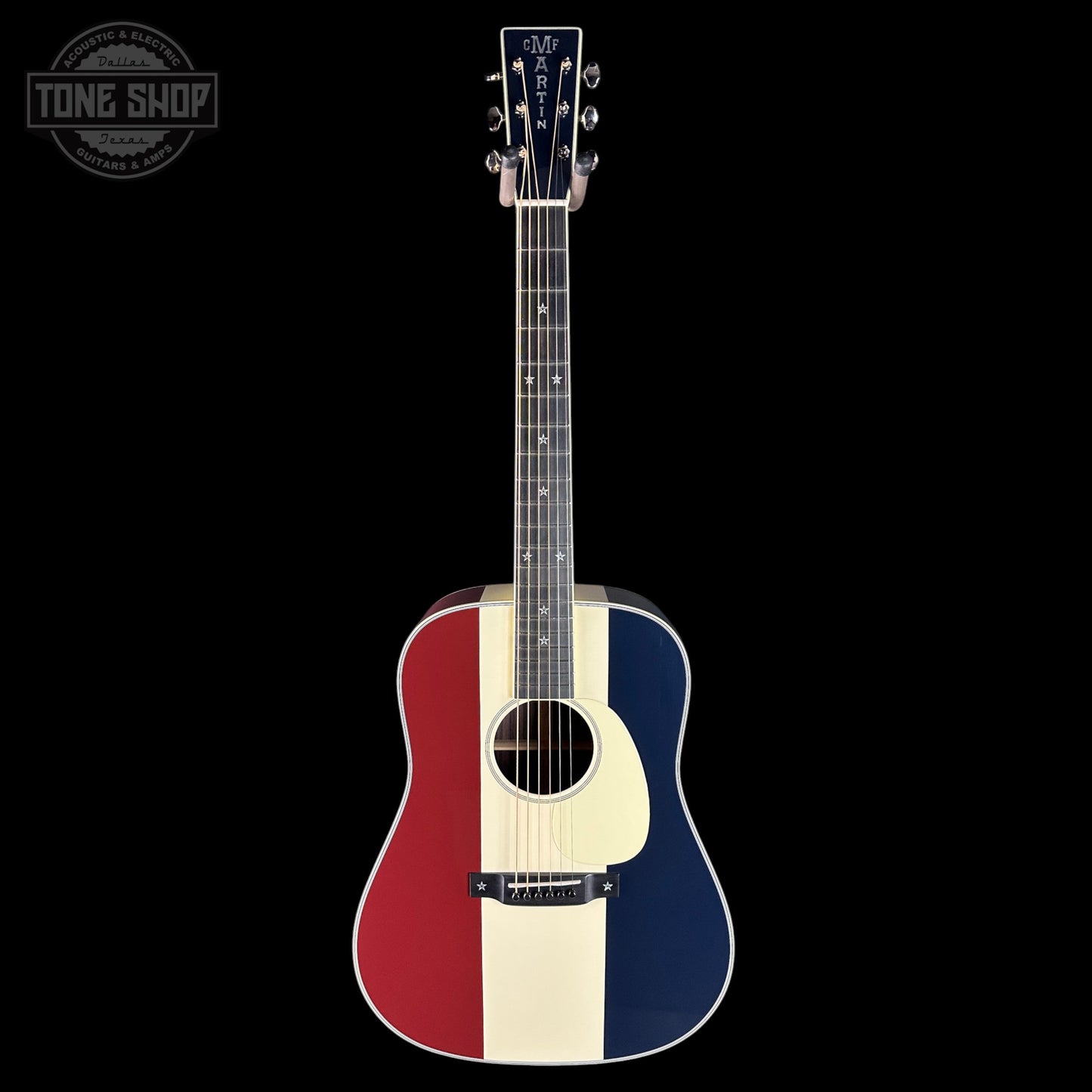 Used Martin Custom Shop Dread Red/White/Blue Sitka/ EIR w/case TSU24307
