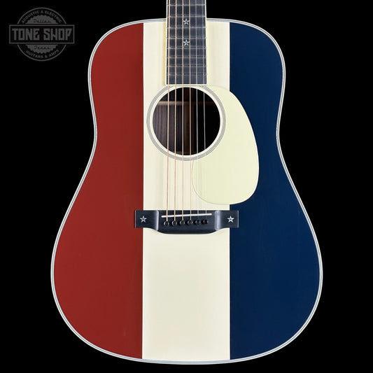 Used Martin Custom Shop Dread Red/White/Blue Sitka/ EIR w/case TSU24307