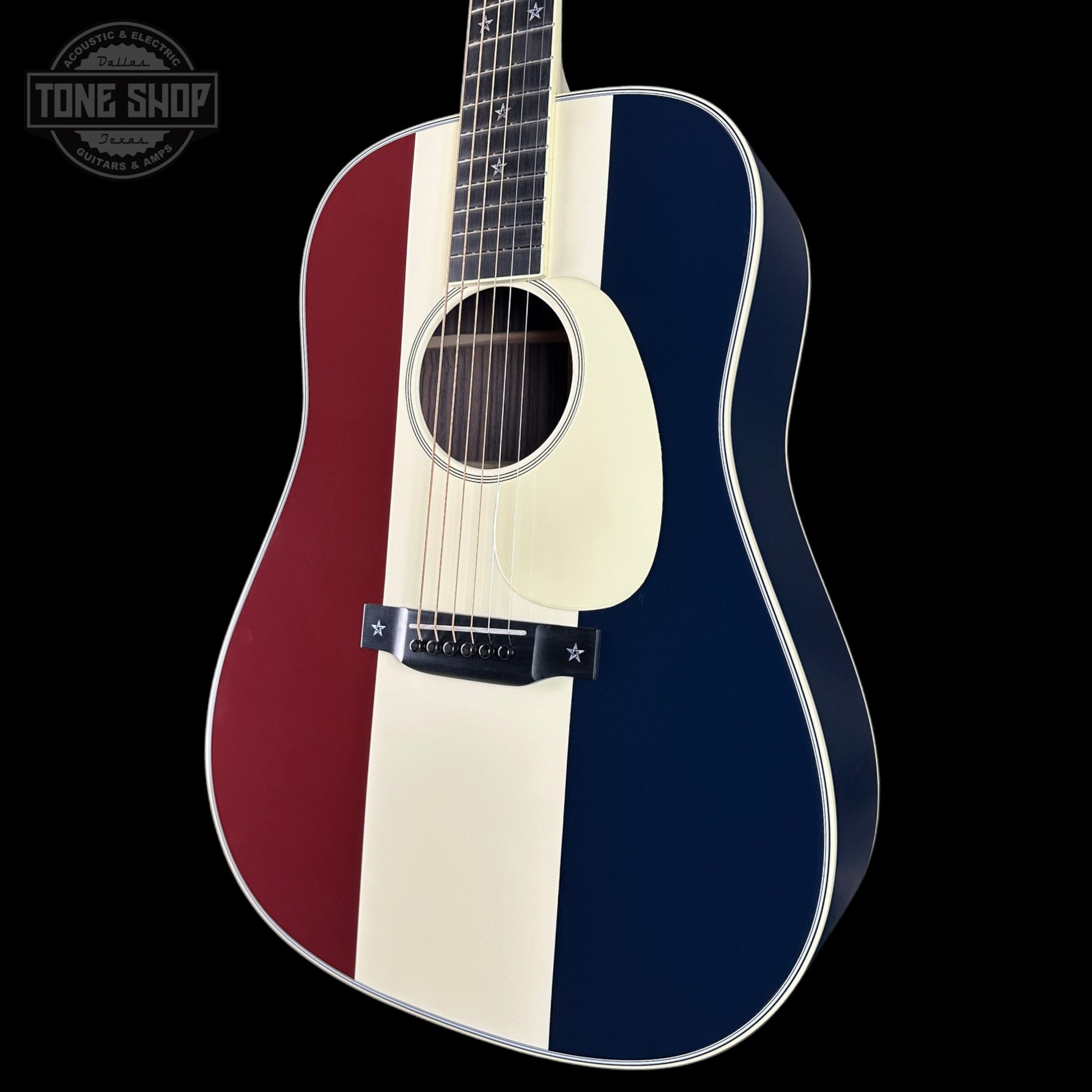 Used Martin Custom Shop Dread Red/White/Blue Sitka/ EIR w/case TSU24307