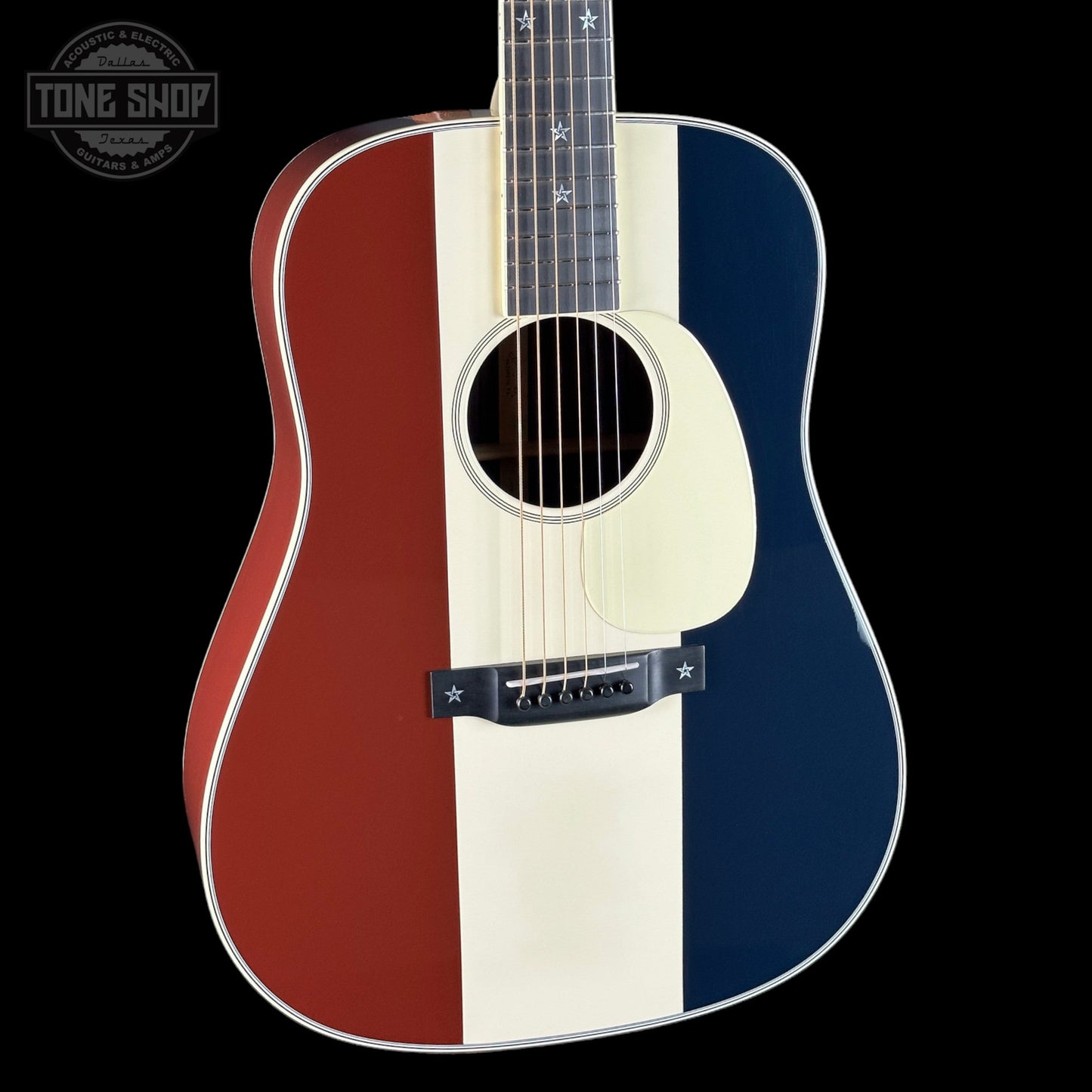 Used Martin Custom Shop Dread Red/White/Blue Sitka/ EIR w/case TSU24307